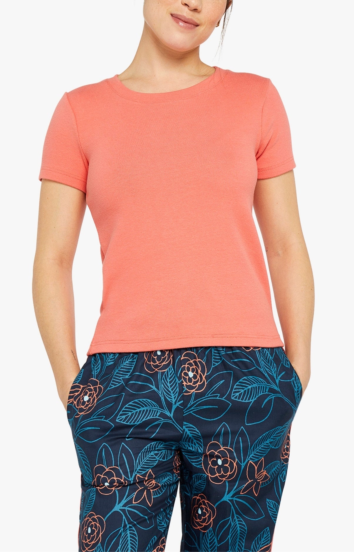 Tee-shirt Femme manches courtes Coton Orange 10