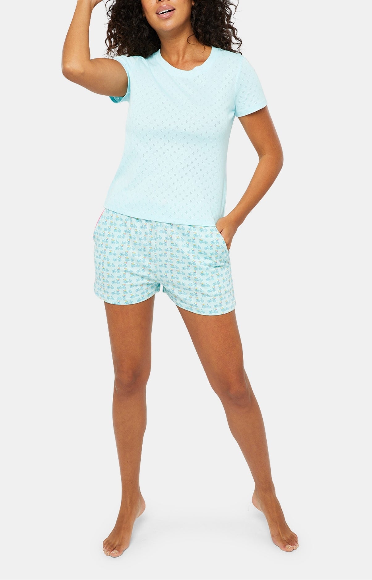 Tee-shirt Femme manches courtes Coton Bleu 5