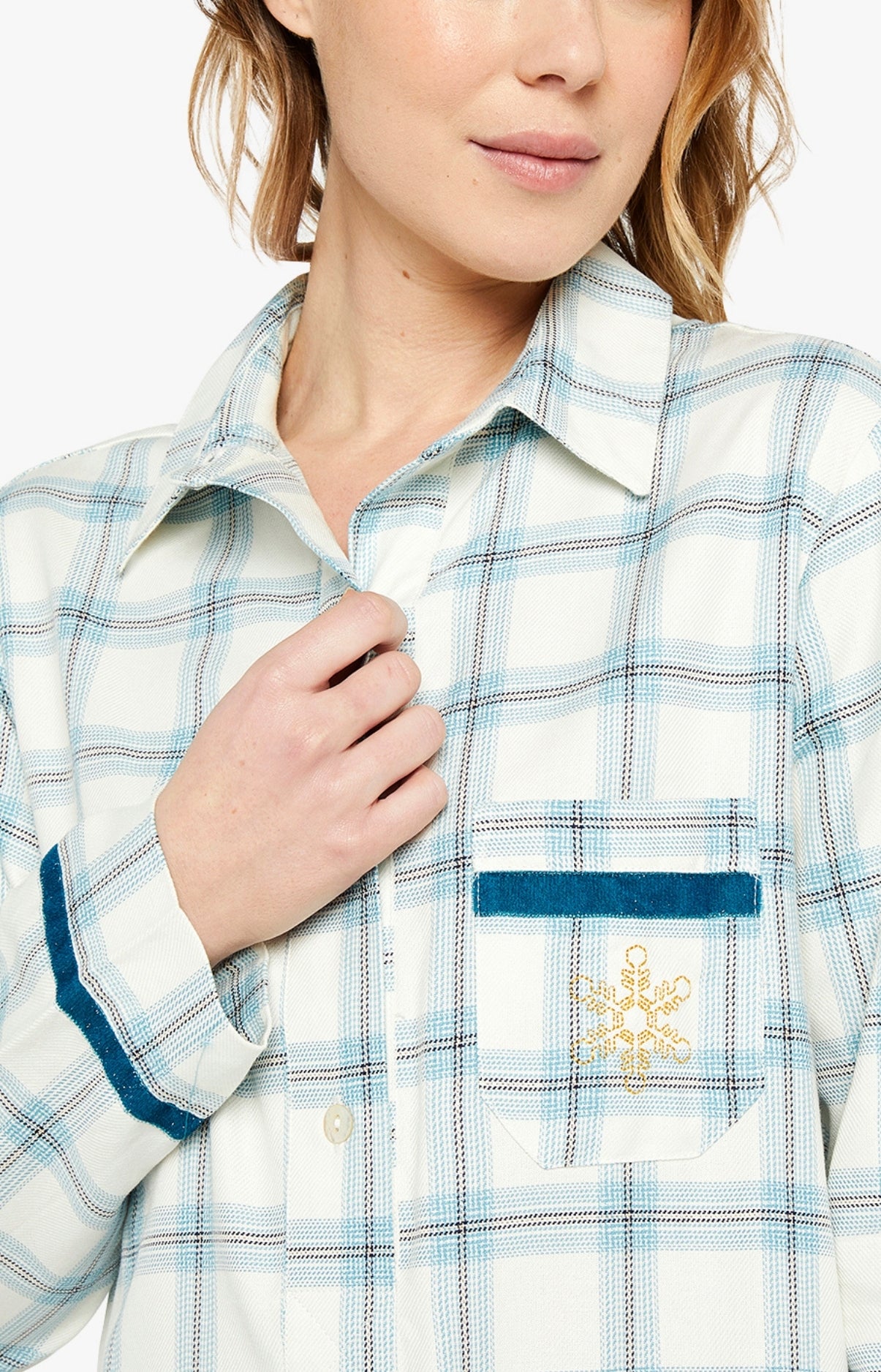 Chemise Grand-Père Femme Maryline Blanc et Ivoire 6