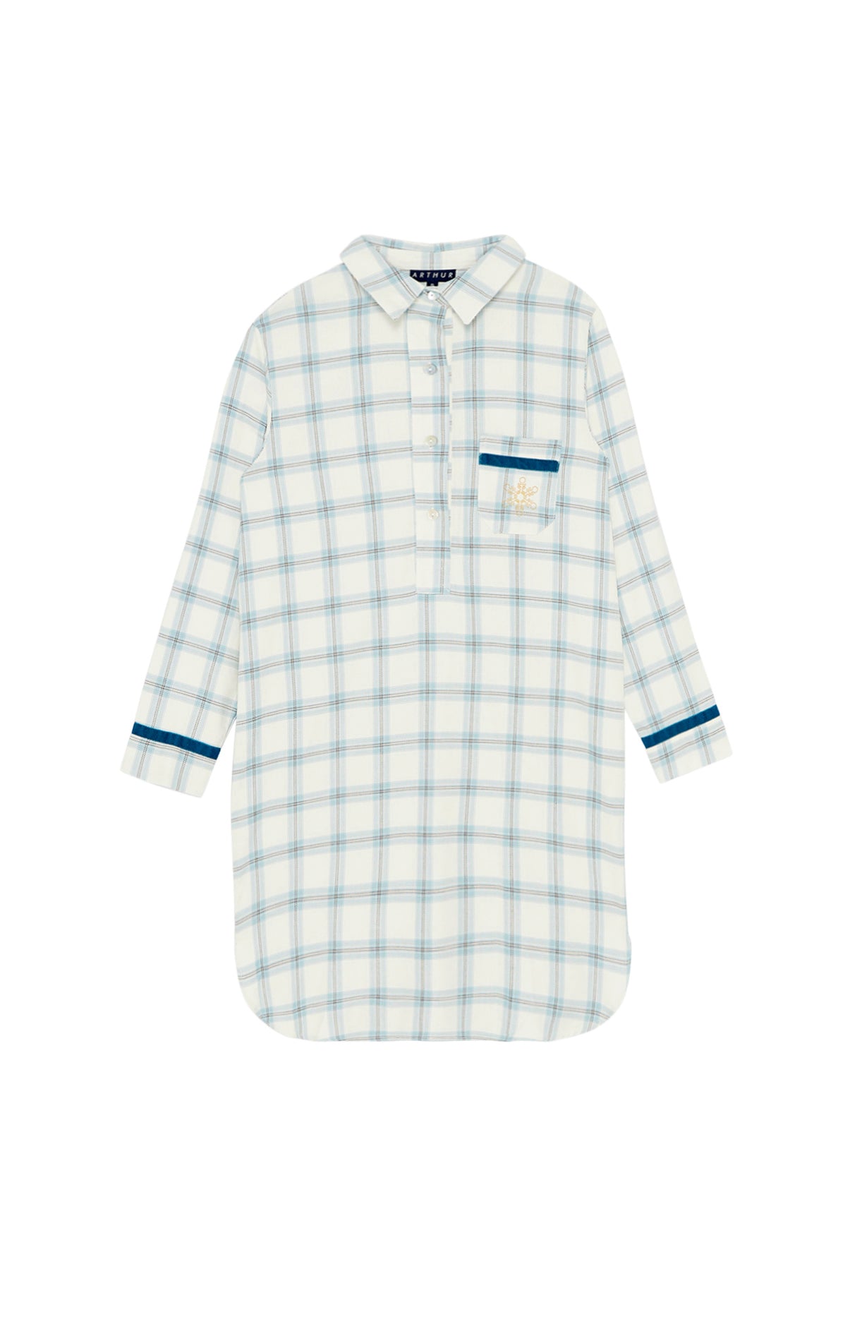 Chemise Grand-Père Femme Maryline Blanc et Ivoire 3