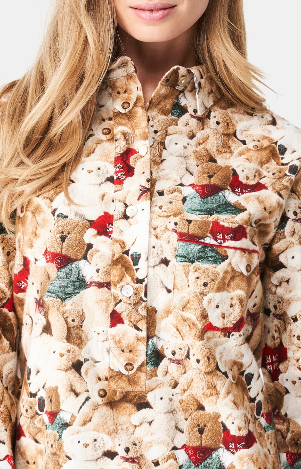 Chemise Grand-Père Femme Teddy Beige et Marron 2
