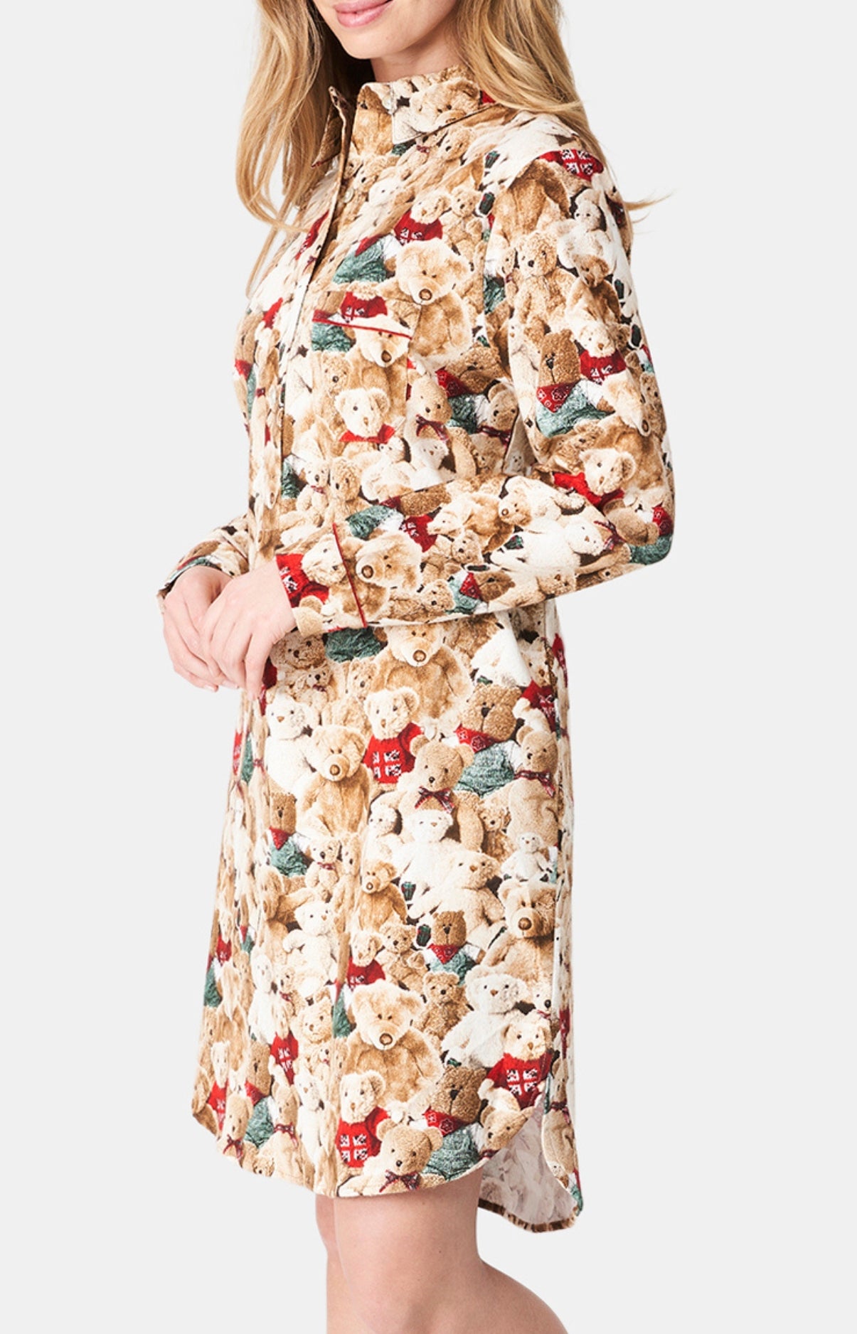 Chemise Grand-Père Femme Teddy Beige et Marron 4