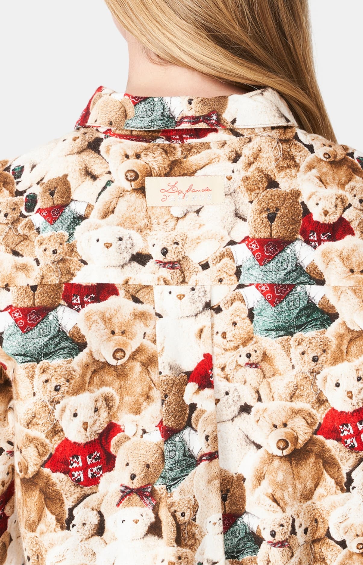 Chemise Gran6d-Père Femme Teddy Beige et Marron