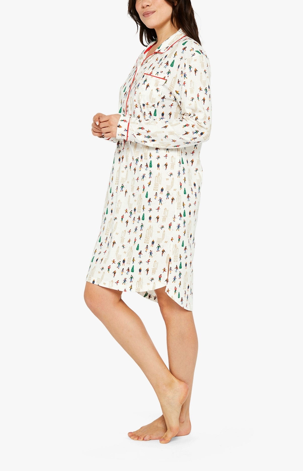 Chemise Grand-Père Femme Matin à glace Blanc et Ivoire 4