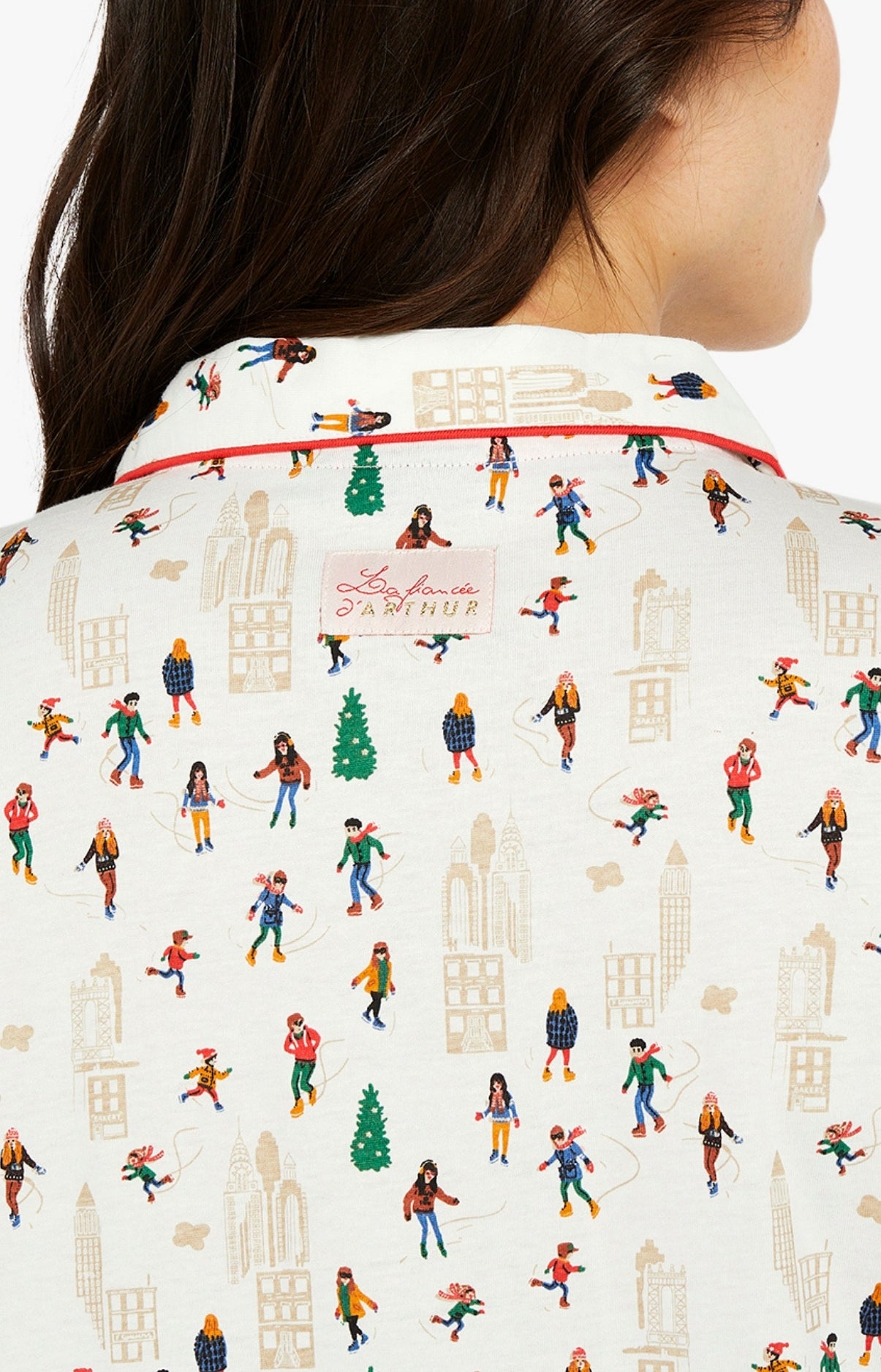 Chemise Grand-Père Femme Matin à glace Blanc et Ivoire 6