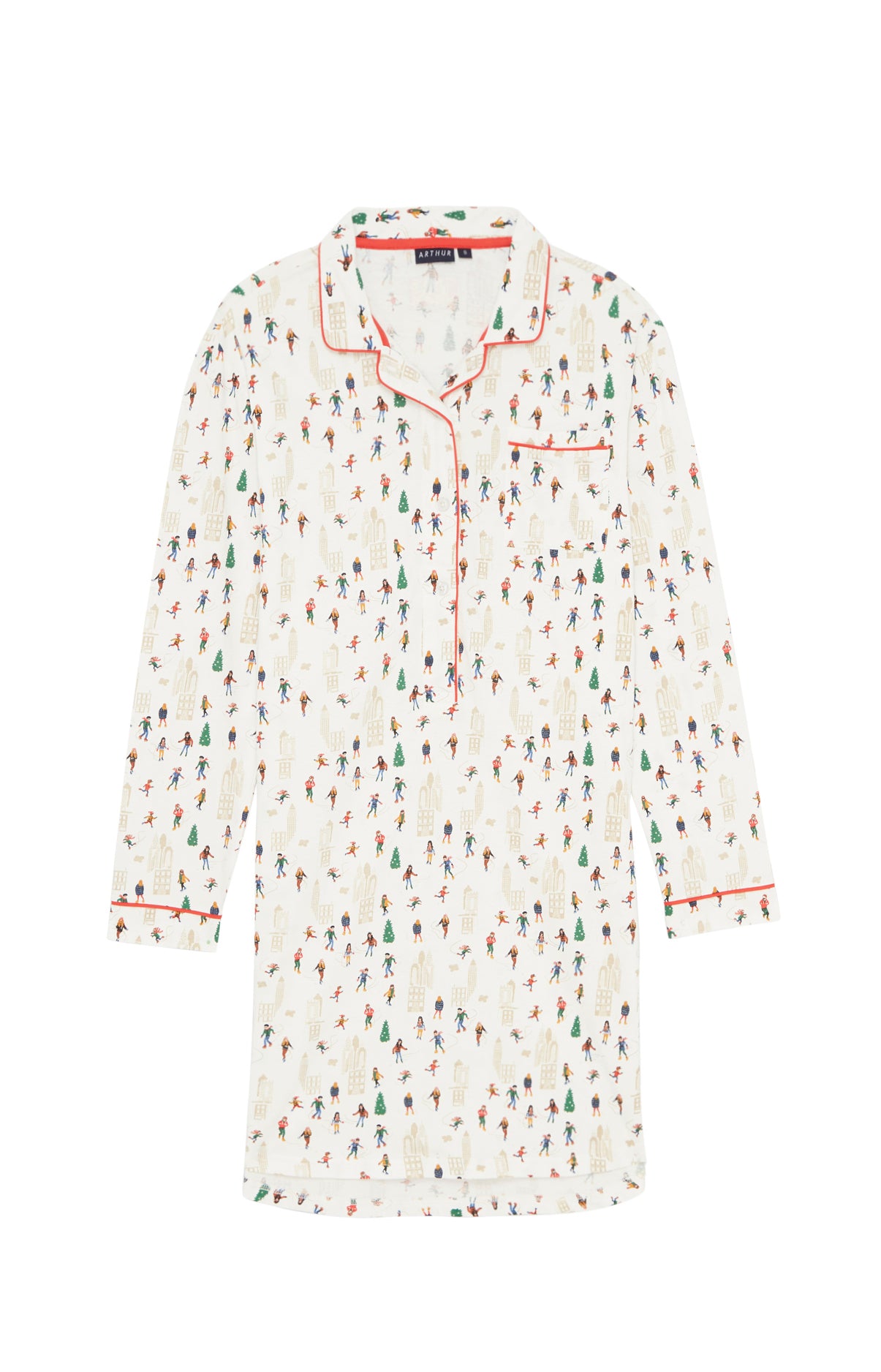 Chemise Grand-Père Femme Matin à glace Blanc et Ivoire 3