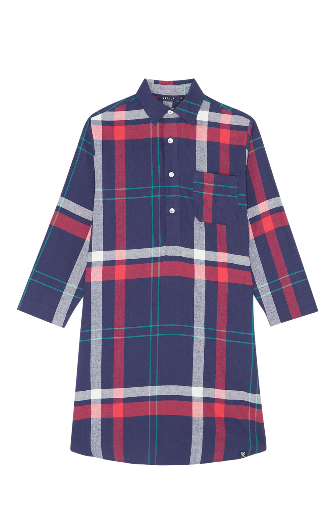 Chemise Grand-Père Femme Carreaux Hugo Marine 3