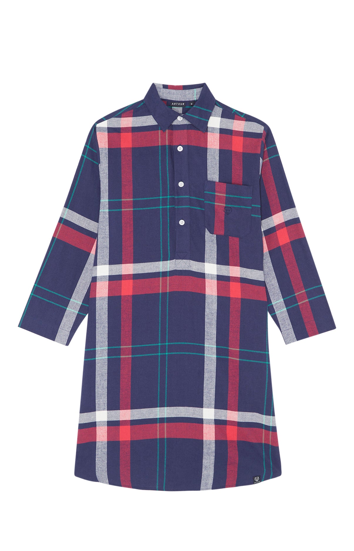 Chemise Grand-Père Femme Carreaux Hugo Marine 3