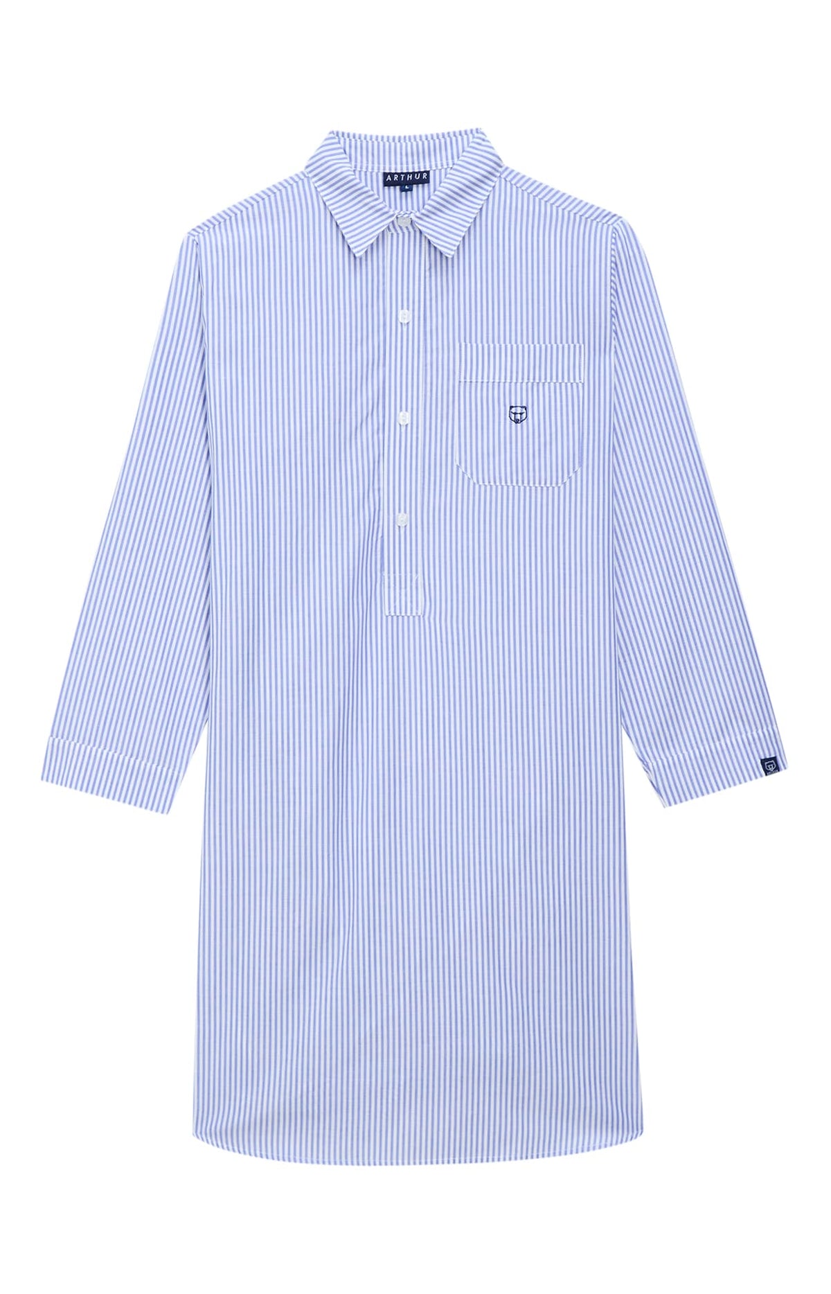 Chemise grand-père rayure Bleu 3