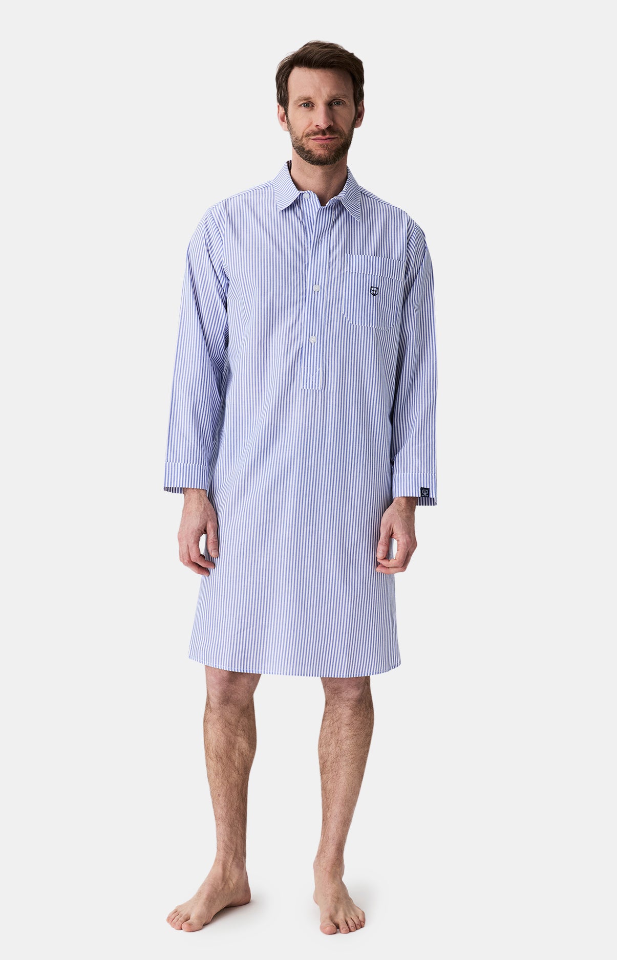 Chemise grand-père rayures Homme 1
