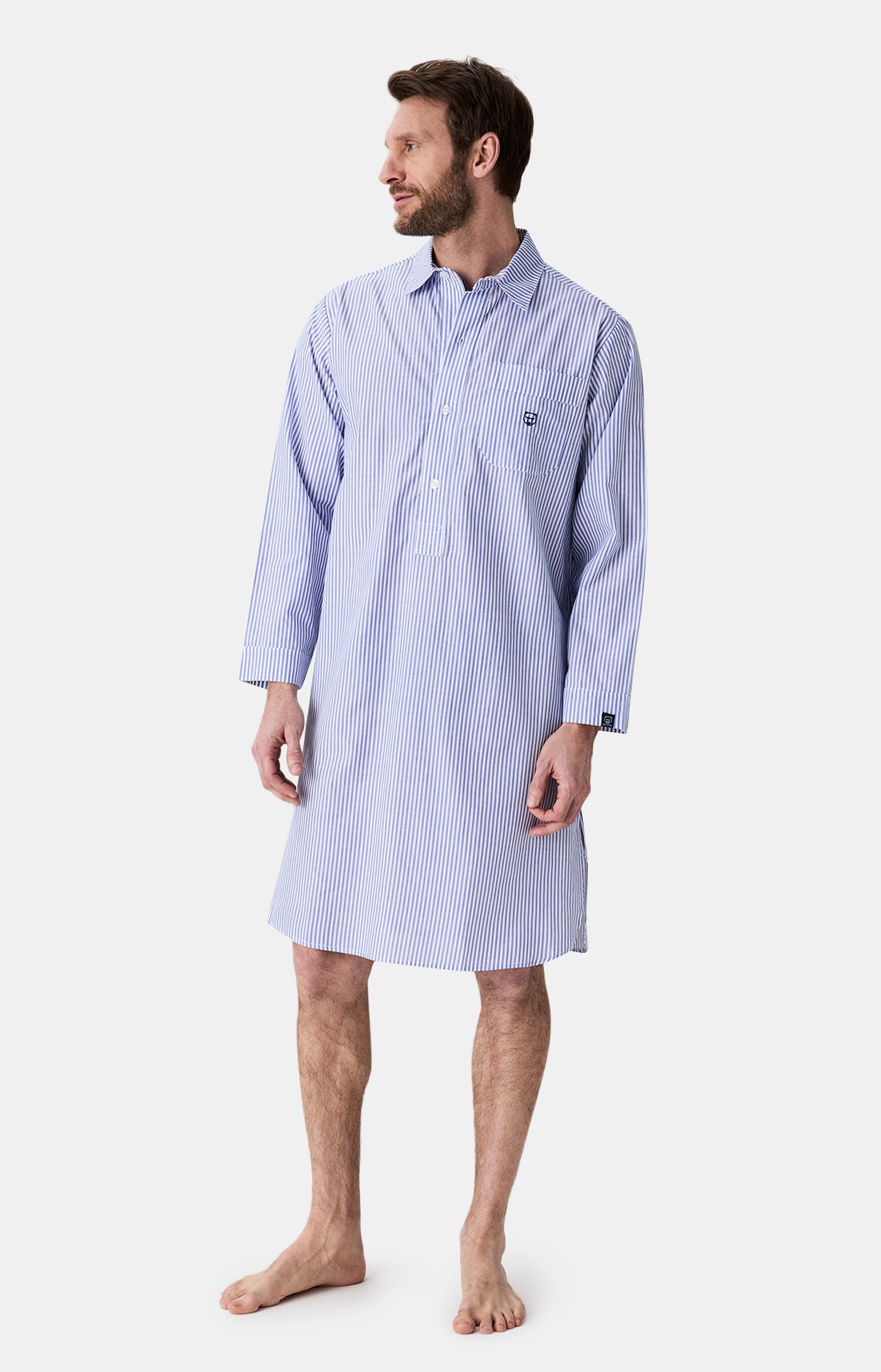 Chemise grand-père rayures Homme 4