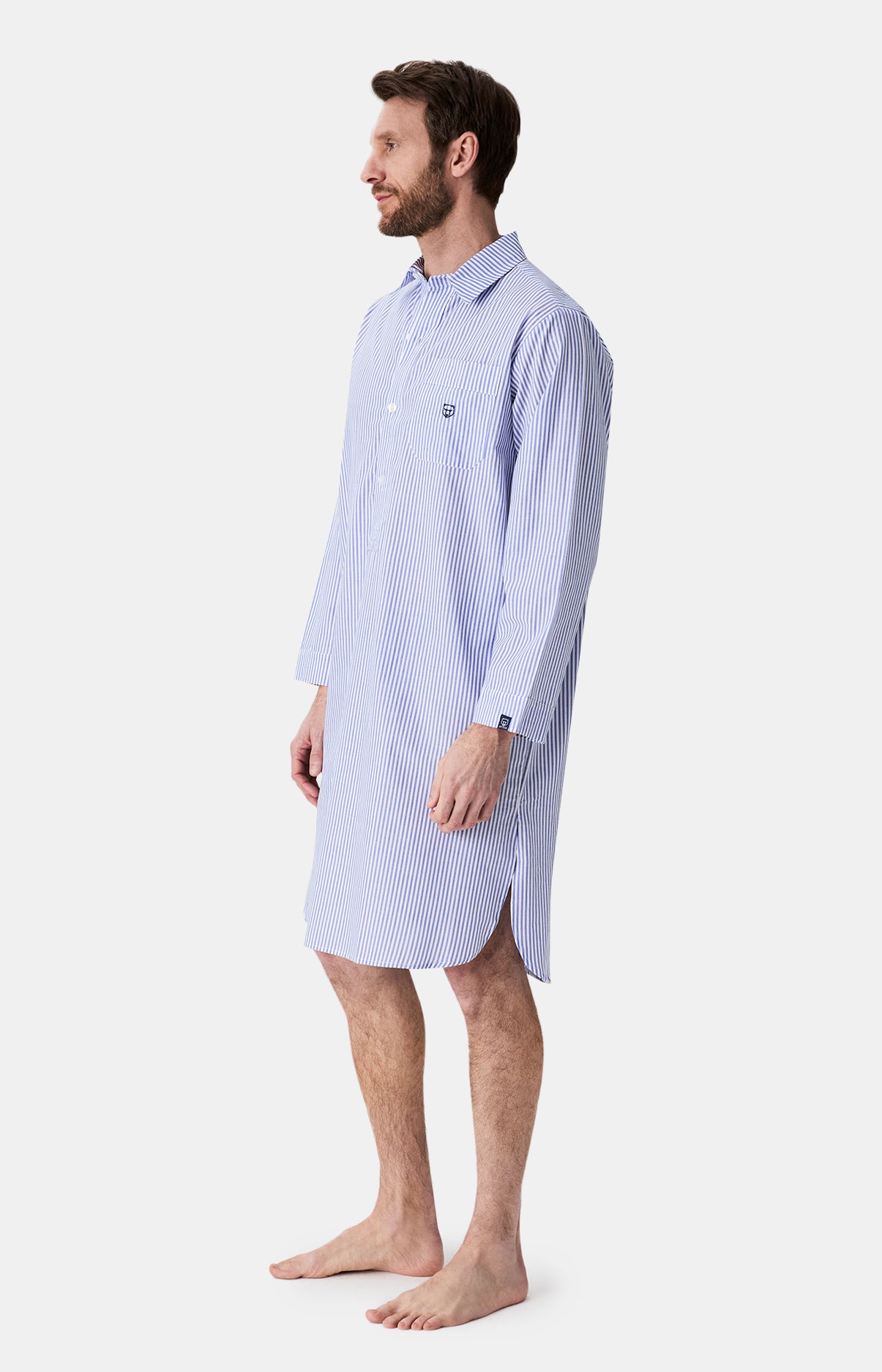 Chemise grand-père rayures Homme 5