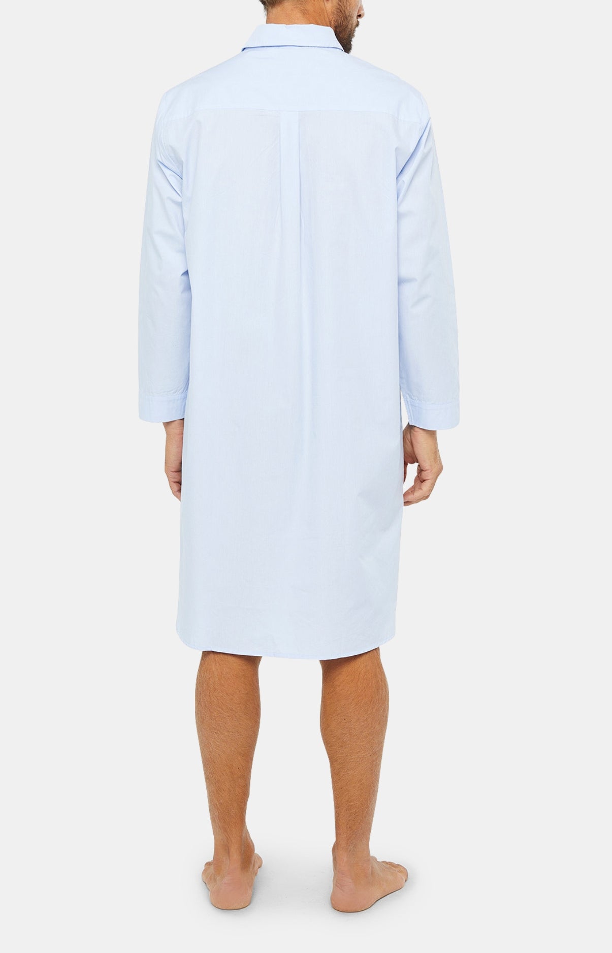 Chemise Grand-Père Homme Coton Bleu 4