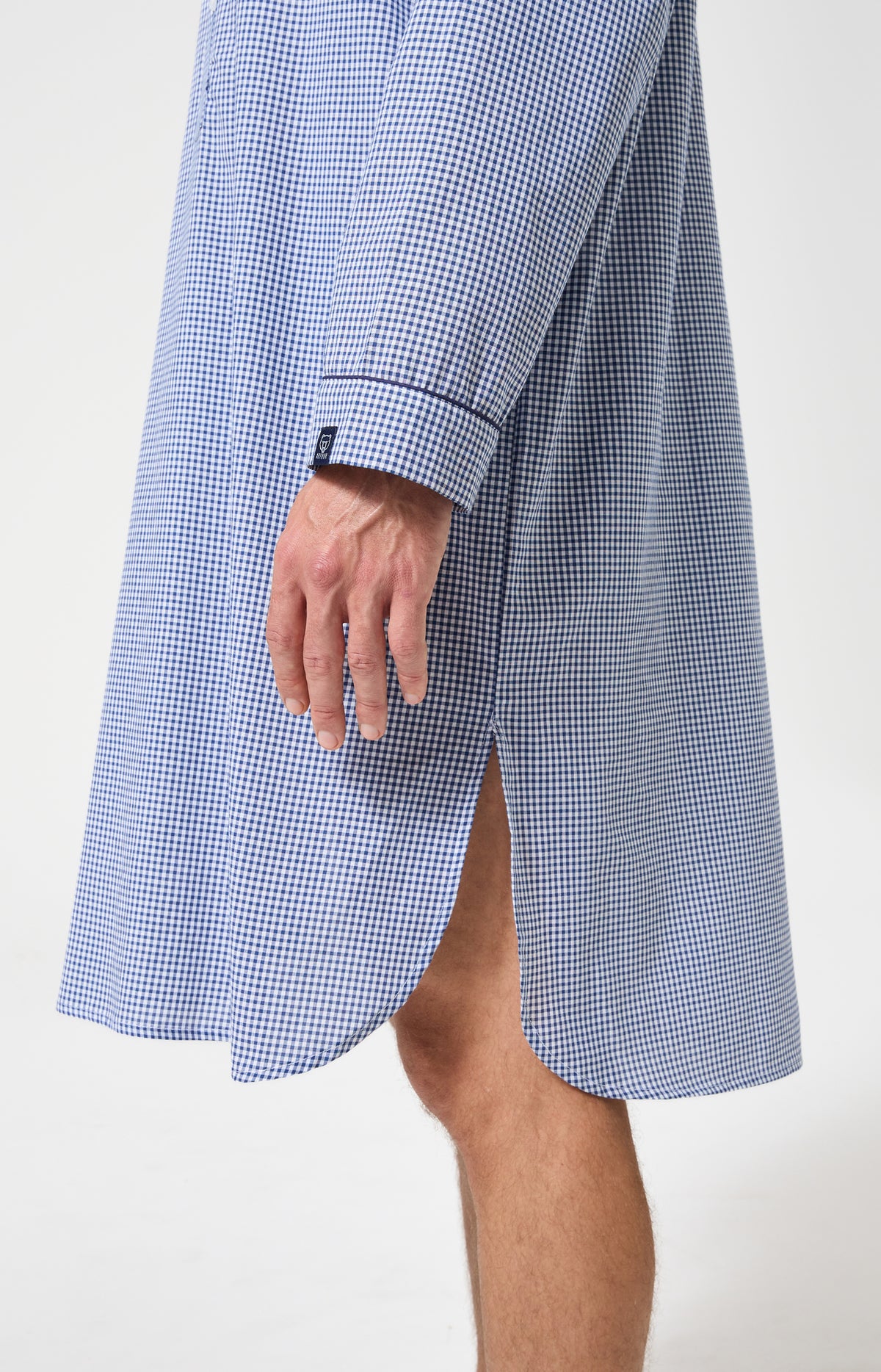 Chemise de nuit Homme Vichy Manches longues Imprimé petits carreaux 6
