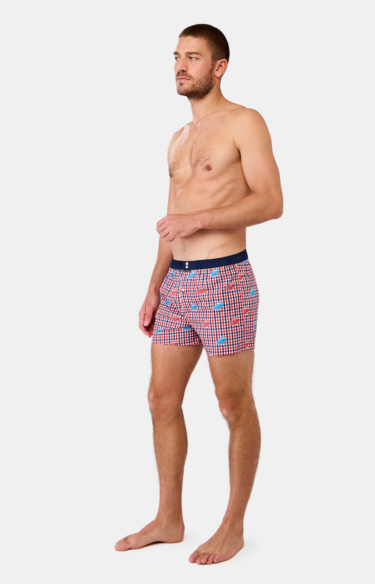 Caleçon avec suspensoir Homme n°1146 Marine et Rouge 5