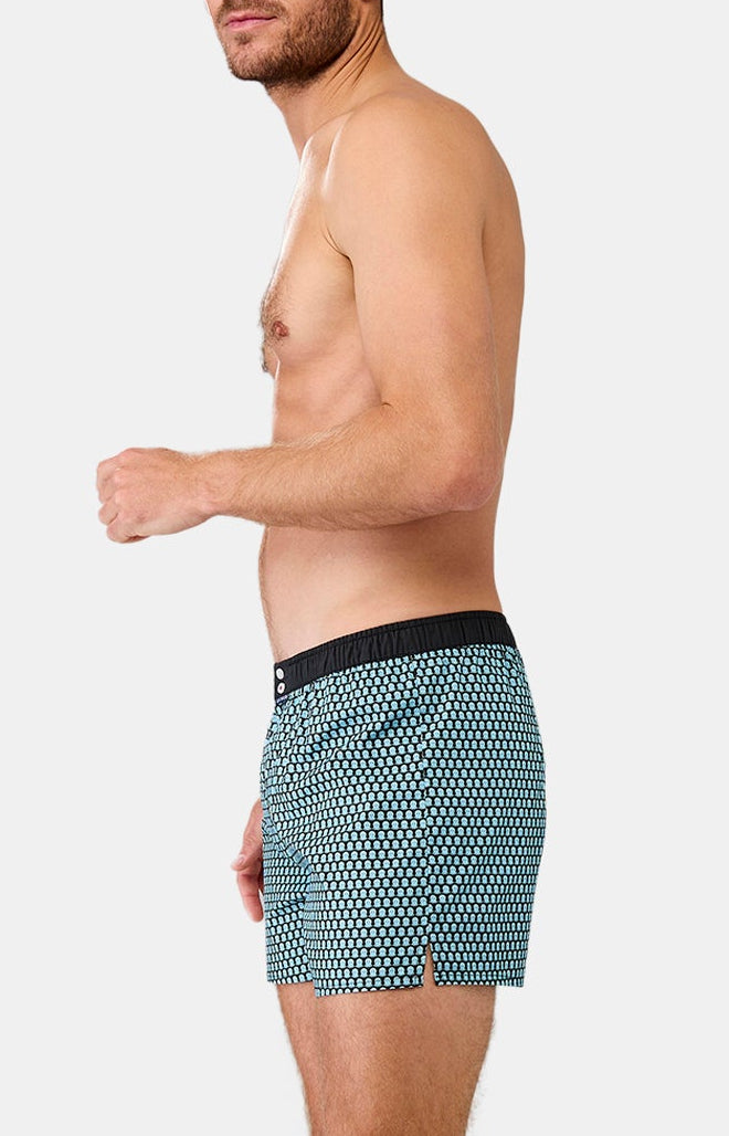 Caleçon avec suspensoir Homme n°1152 Noir et Bleu 4