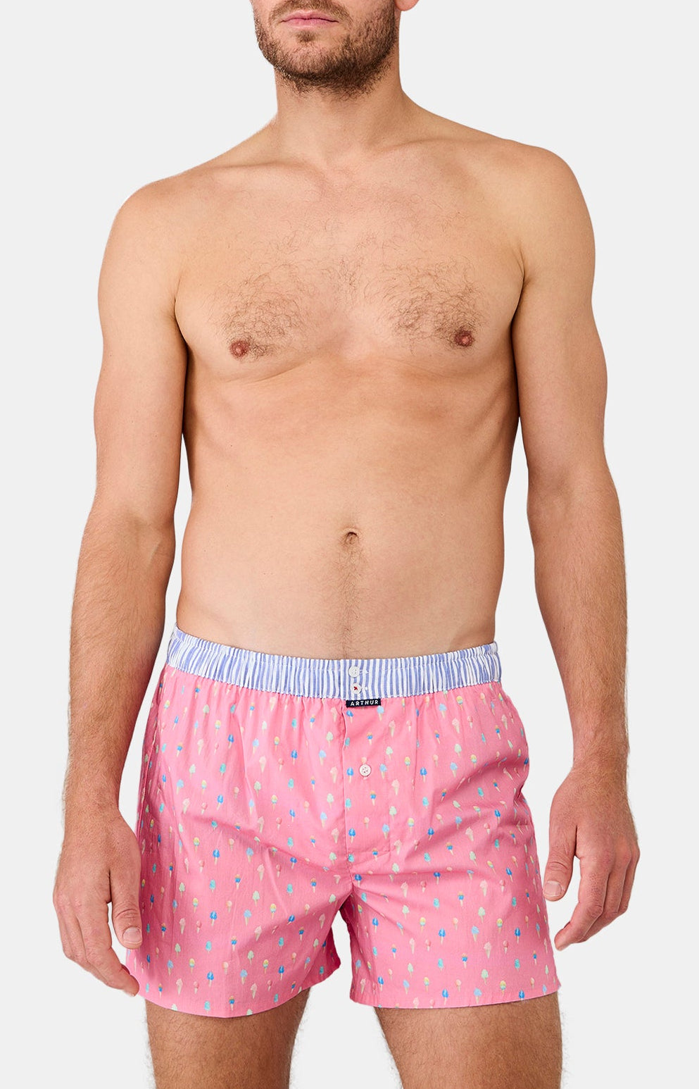 Caleçon avec suspensoir Homme n°1154 Rose et Multicolore 1