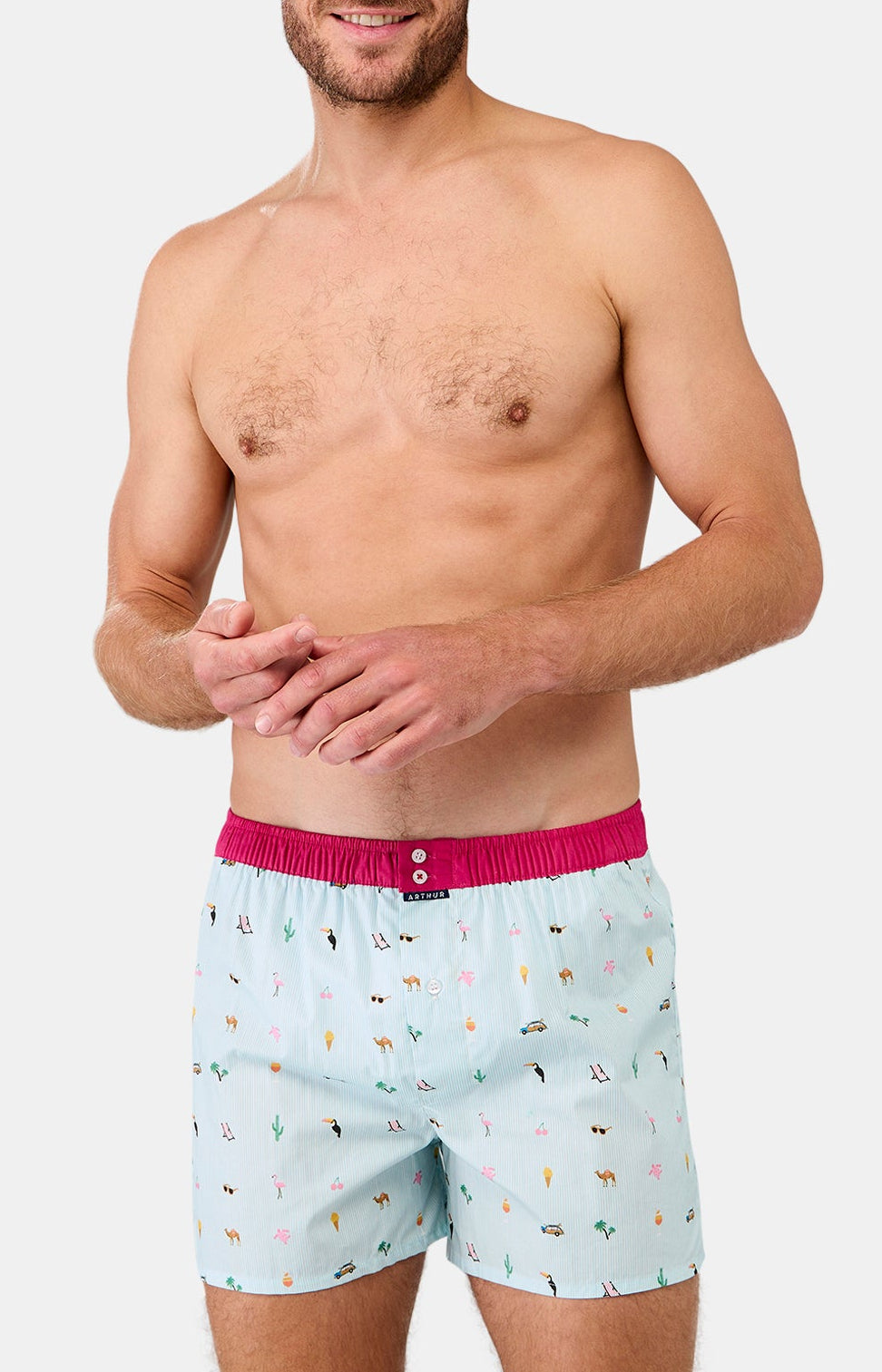 Caleçon avec suspensoir Homme n°1163 Bleu et Multicolore 1