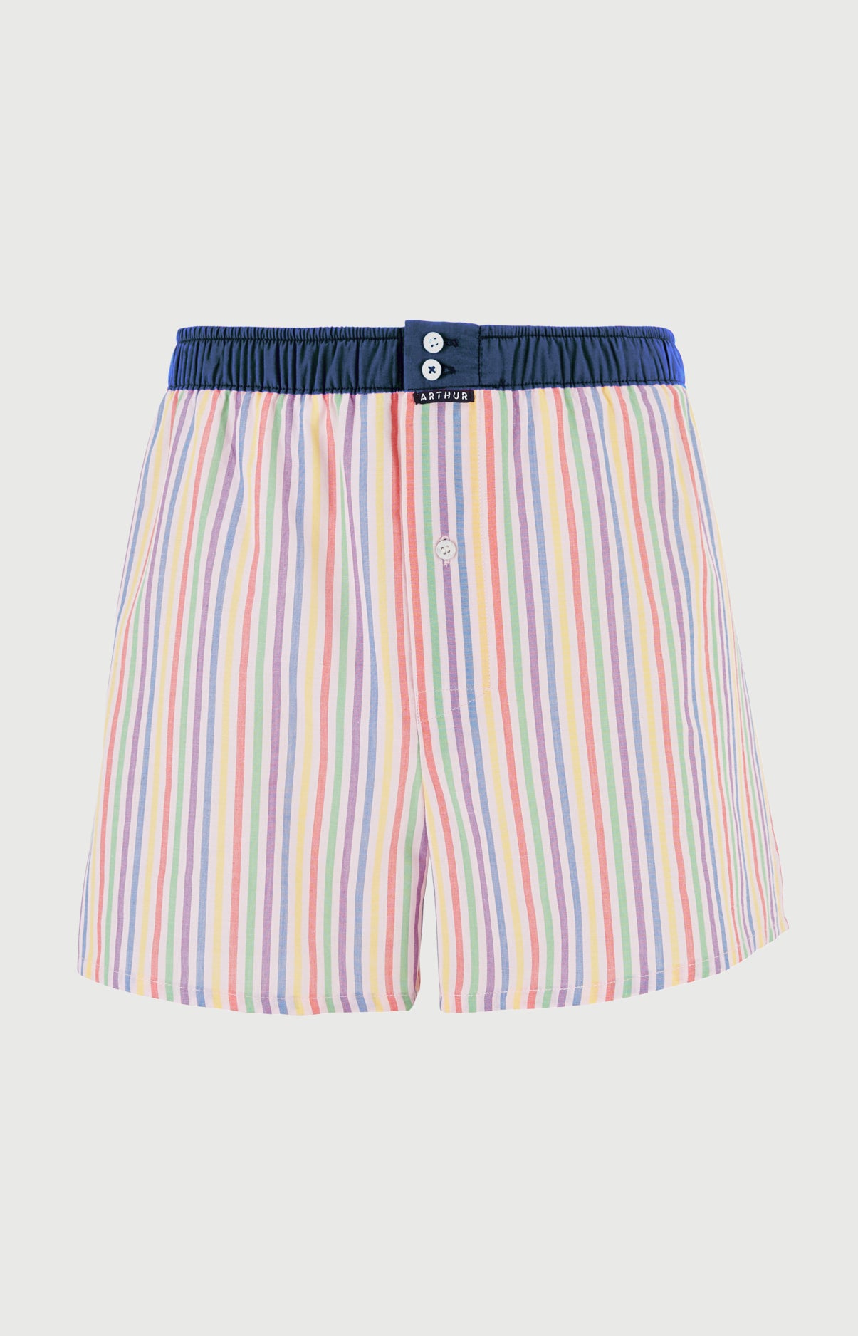 Caleçon avec suspensoir Le Club n°1215 Imprimé rayures multicolores élastique marine 3