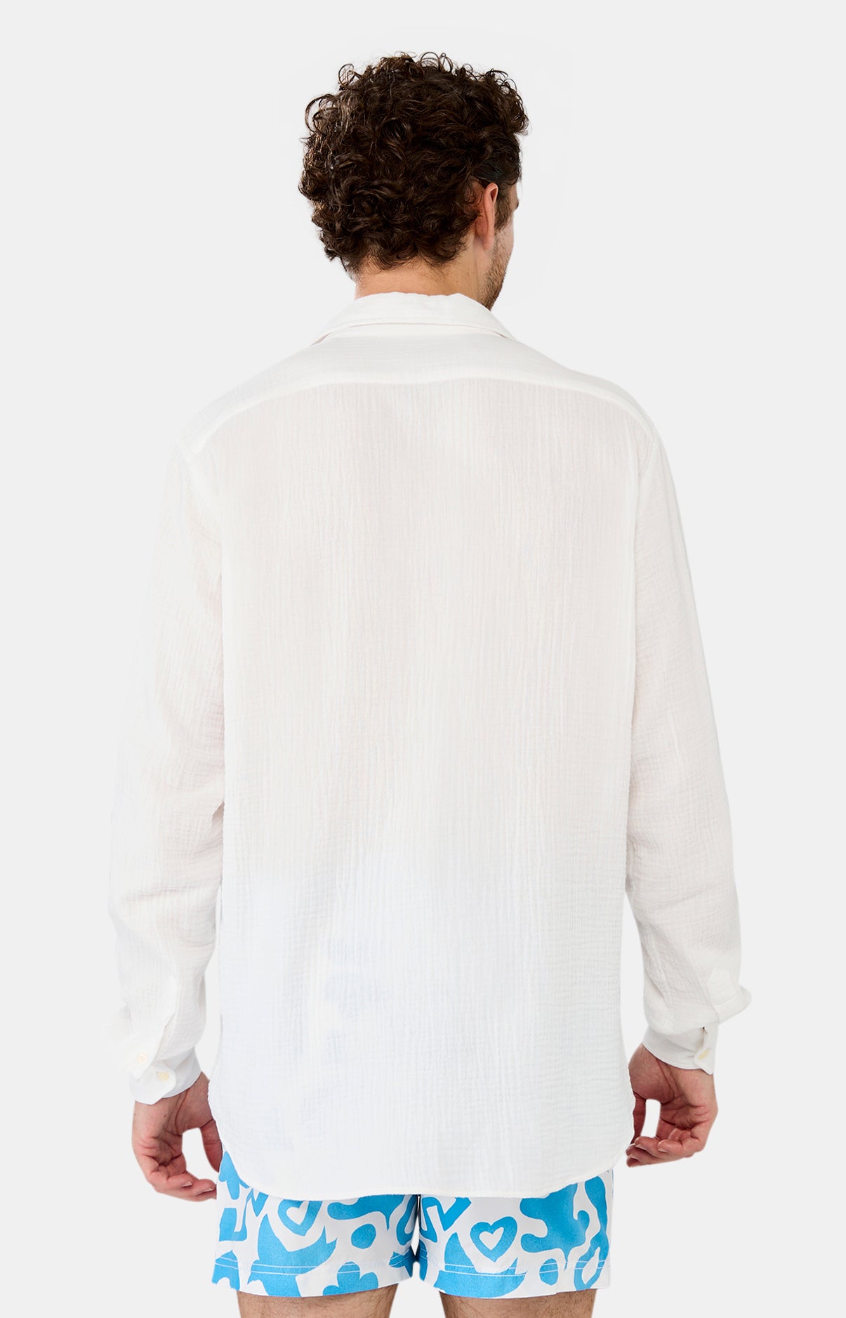Chemise Homme Gaze de coton Blanc 6