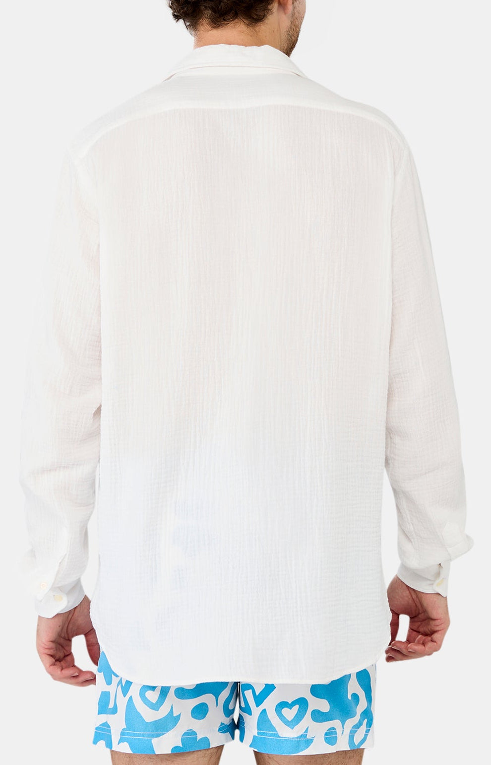 Chemise Homme Gaze de coton Blanc 6