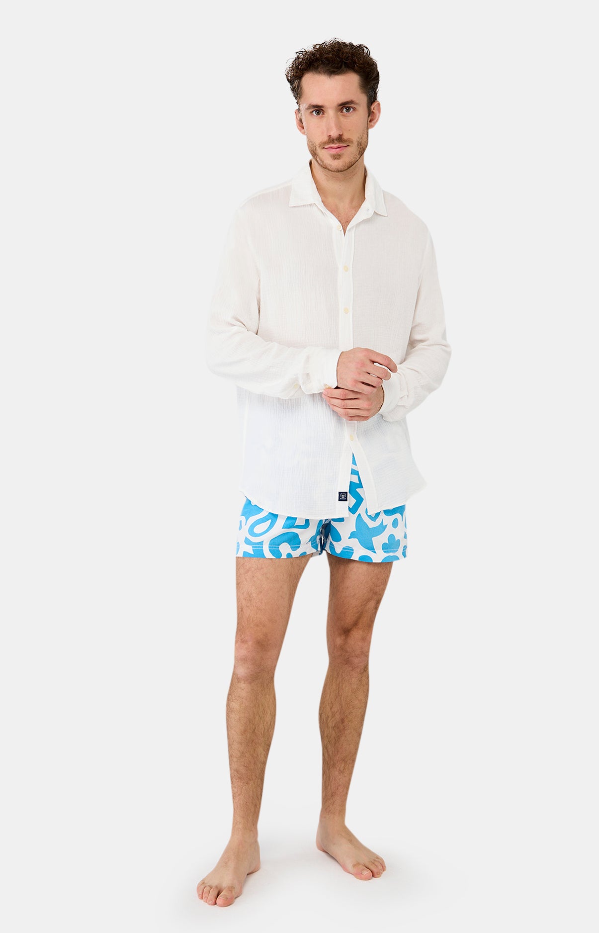 Chemise Homme Gaze de coton Blanc 4