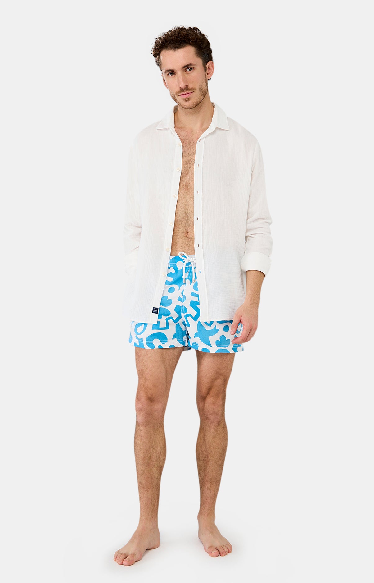 Chemise Homme Gaze de coton Blanc 5