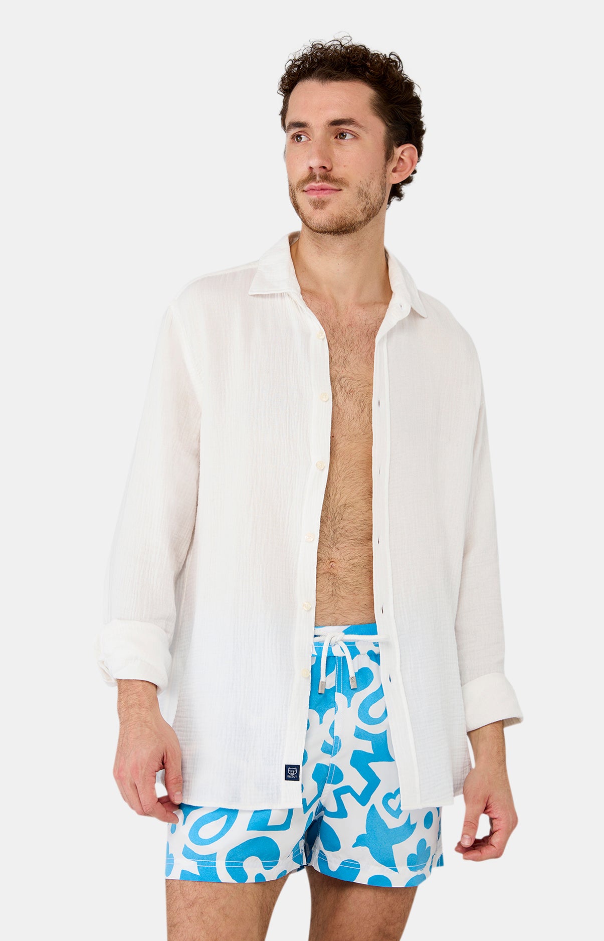 Chemise Homme Gaze de coton Blanc 1