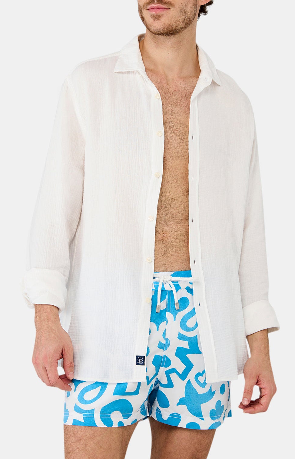 Chemise Homme Gaze de coton Blanc 1