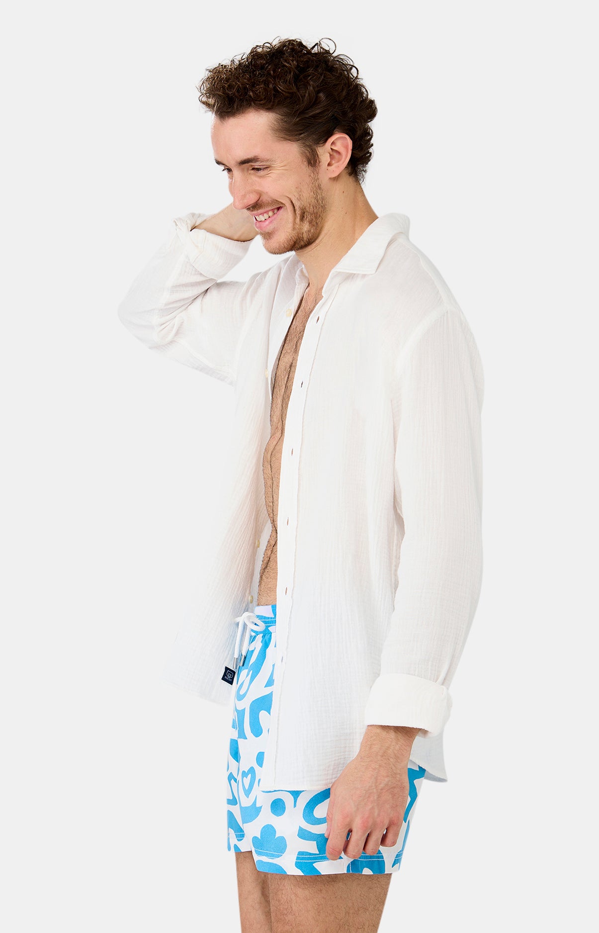 Chemise Homme Gaze de coton Blanc 2