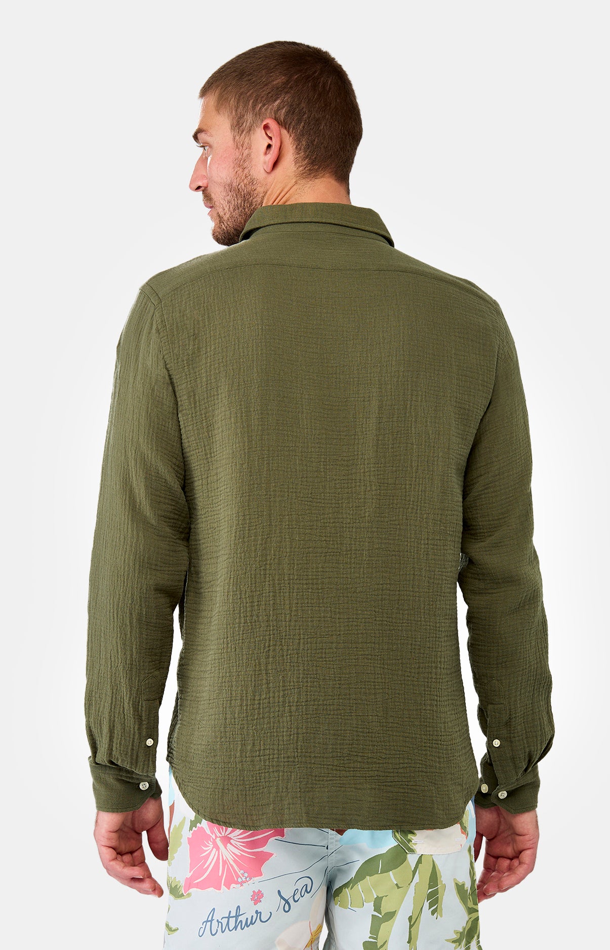 Chemise Homme Gaze de coton Blanc 13