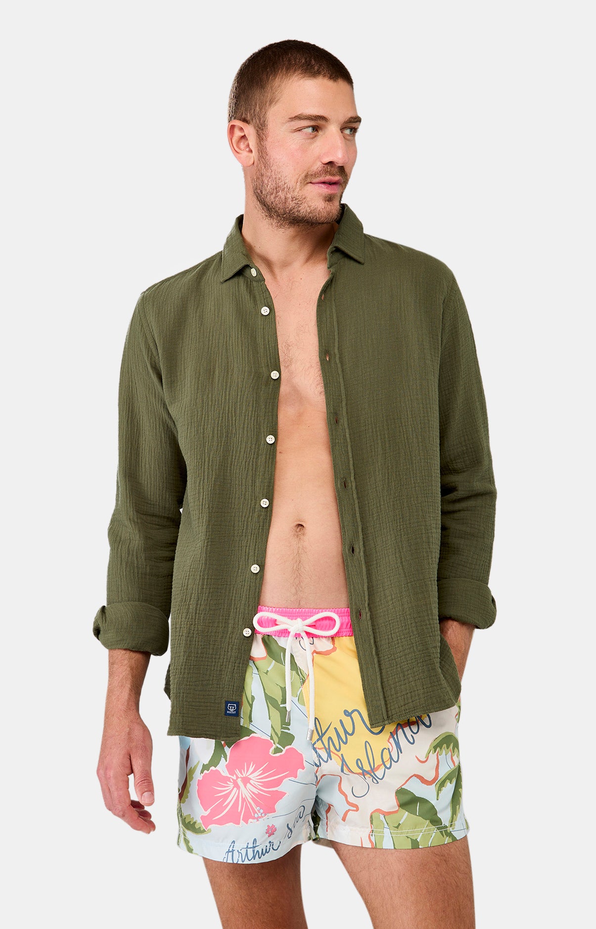 Chemise Homme Gaze de coton Blanc 9