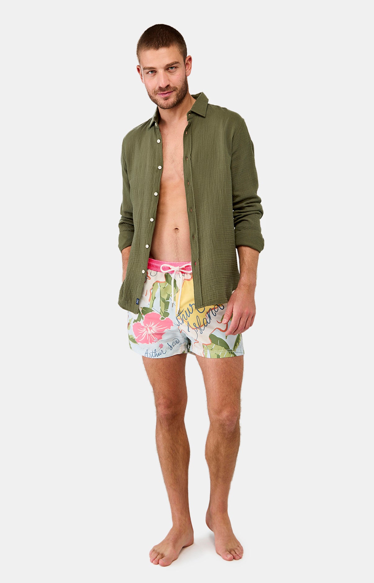 Chemise Homme Gaze de coton Blanc 12