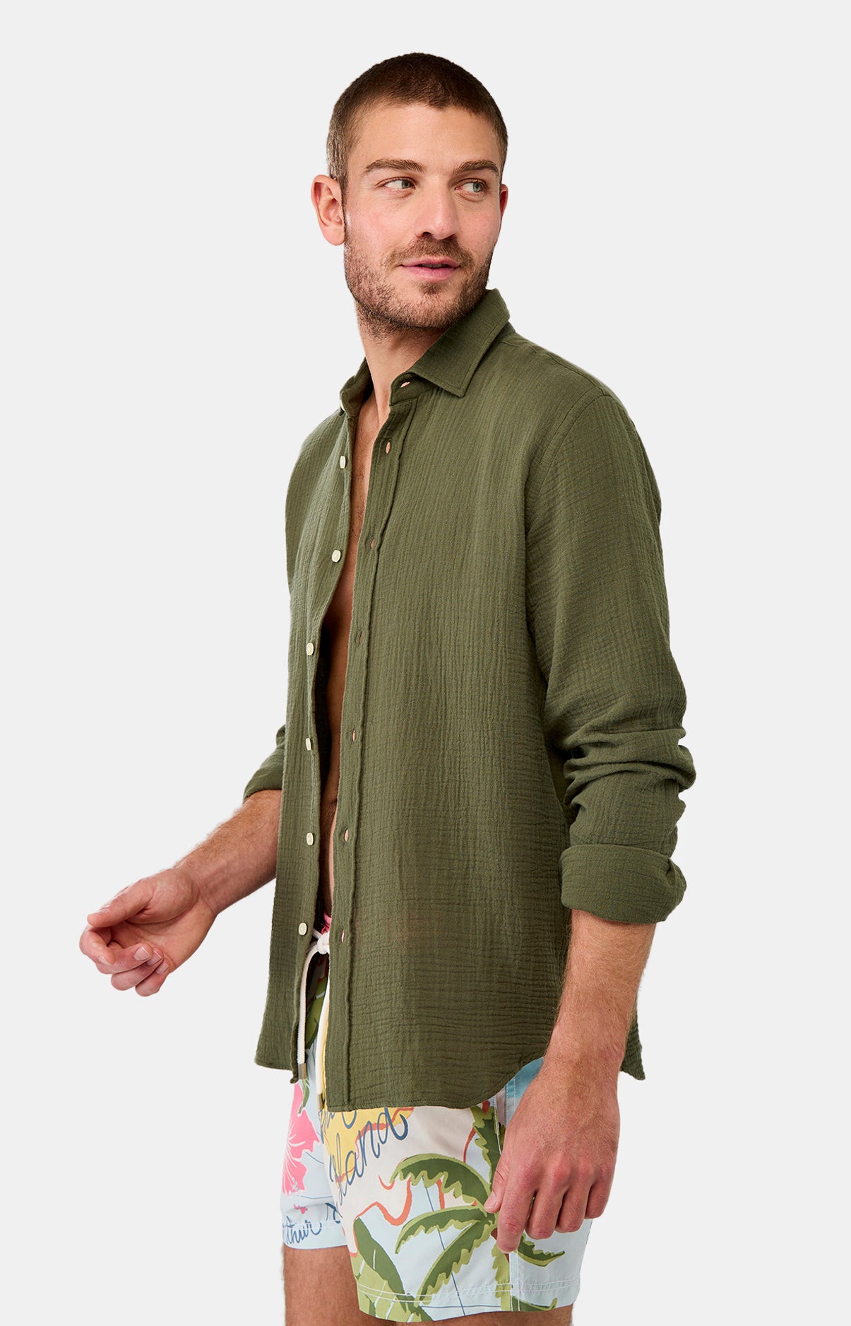 Chemise Homme Gaze de coton Blanc 8