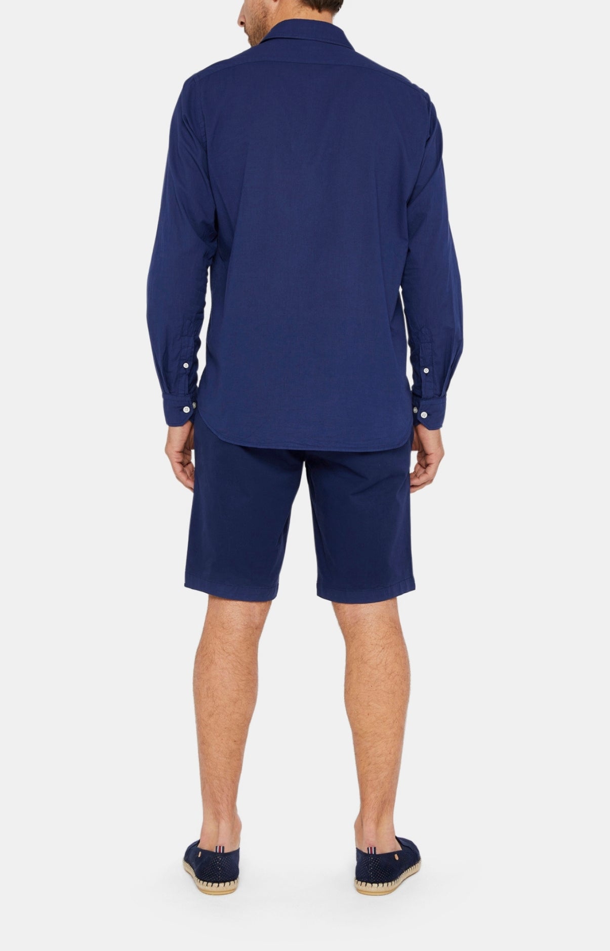 Chemise Homme manches longues Voile de coton Blanc et Ivoire 10