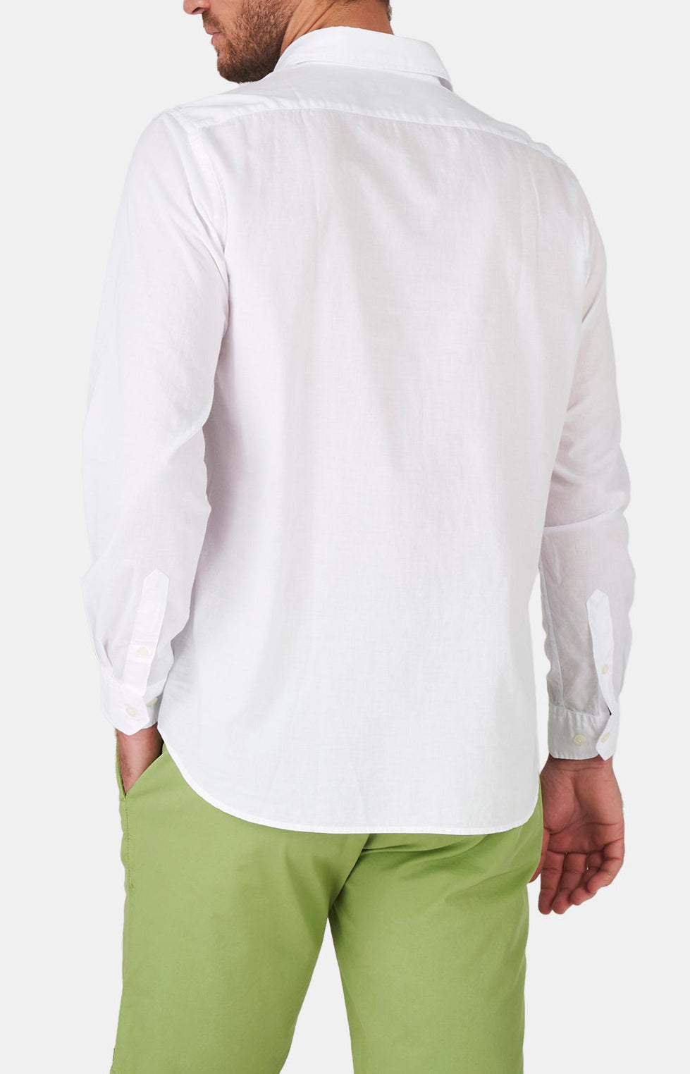 Chemise Homme manches longues Voile de coton Beige et Marron 34