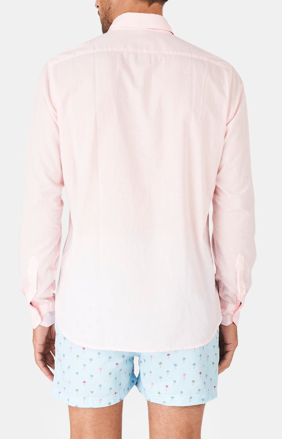 Chemise Homme manches longues Voile de coton Beige et Marron 58