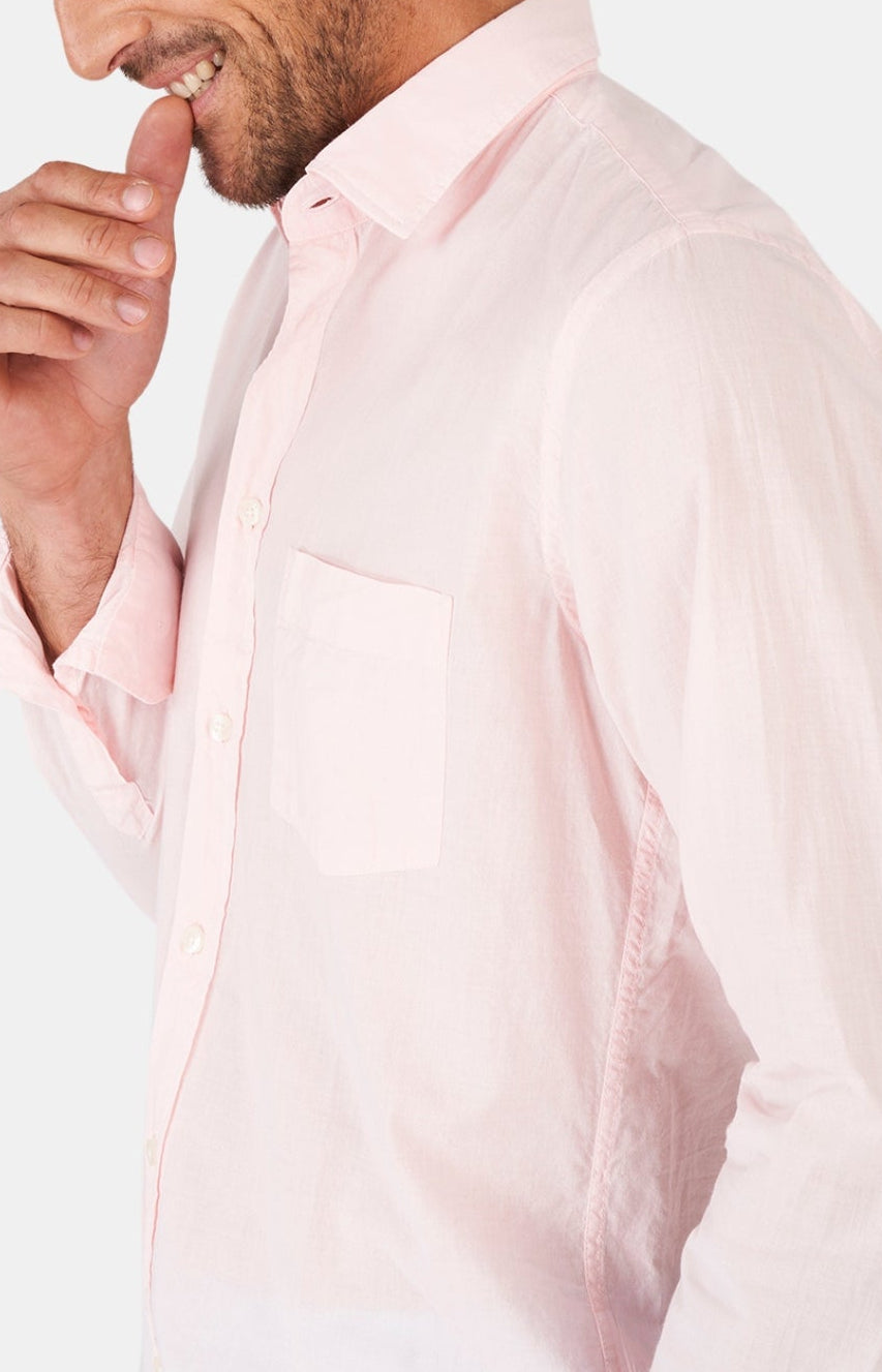 Chemise Homme manches longues Voile de coton Beige et Marron 56