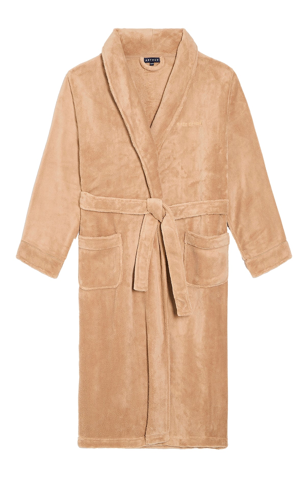 Robe de Chambre Femme polaire Beige et Marron 3