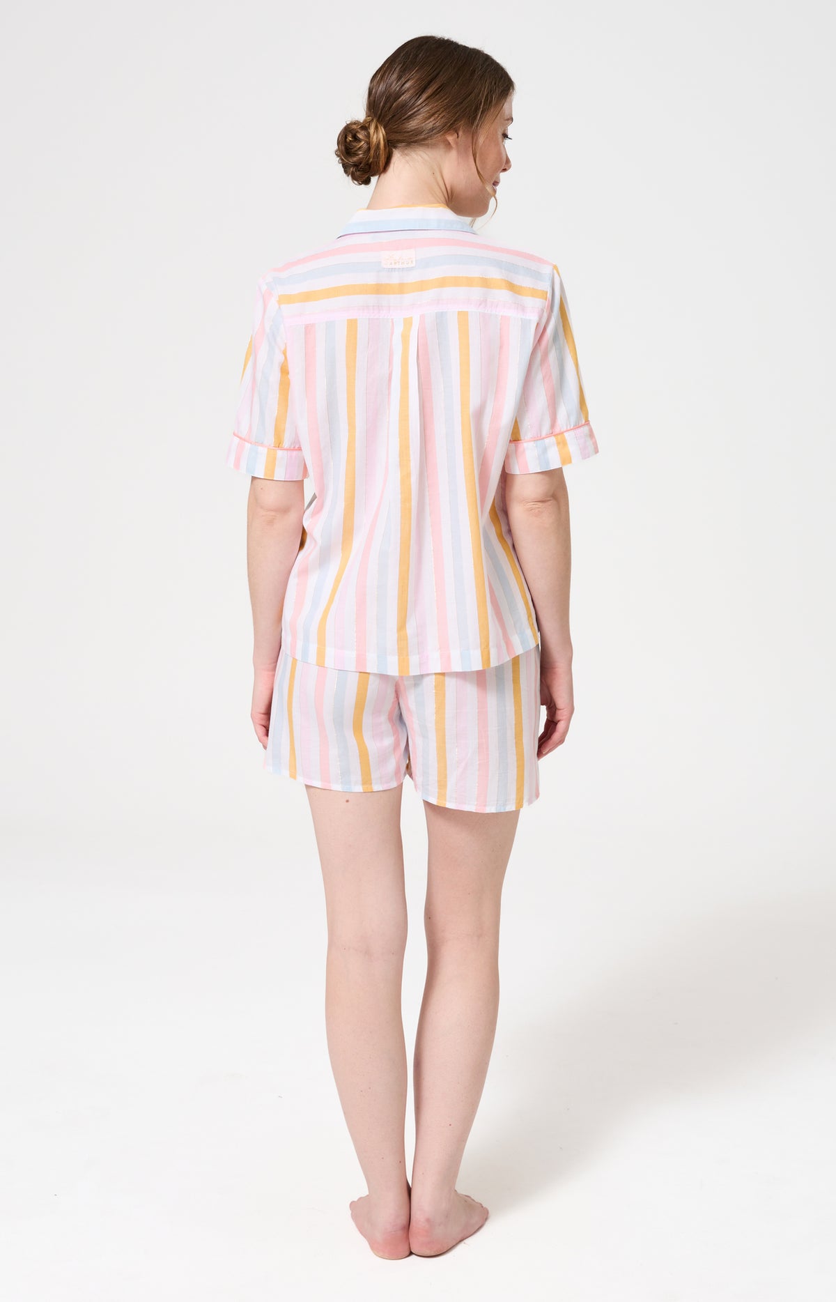 Pyjama Femme Maé Manches courtes Imprimé rayures multicolores 5