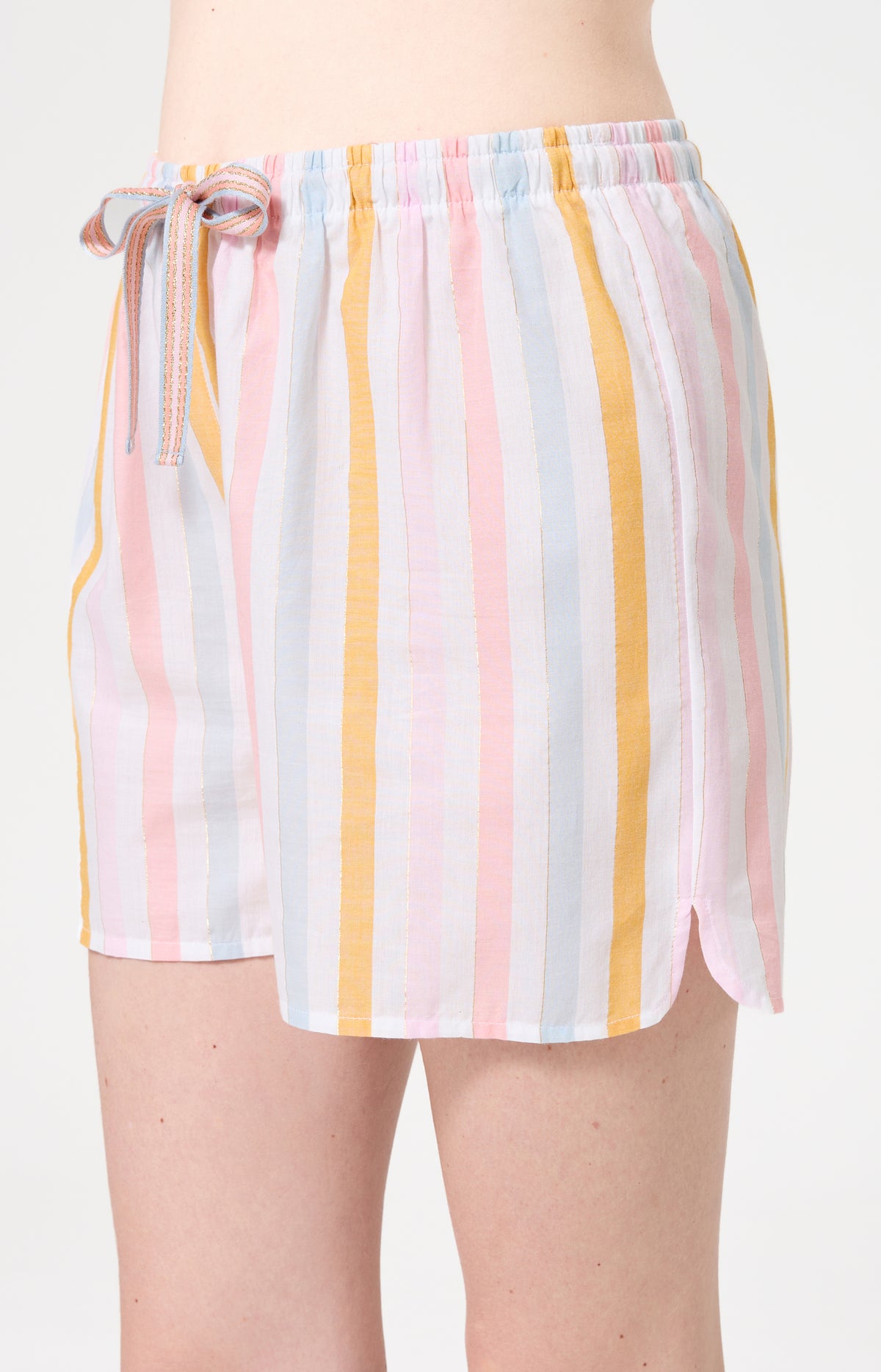Pyjama Femme Maé Manches courtes Imprimé rayures multicolores 7