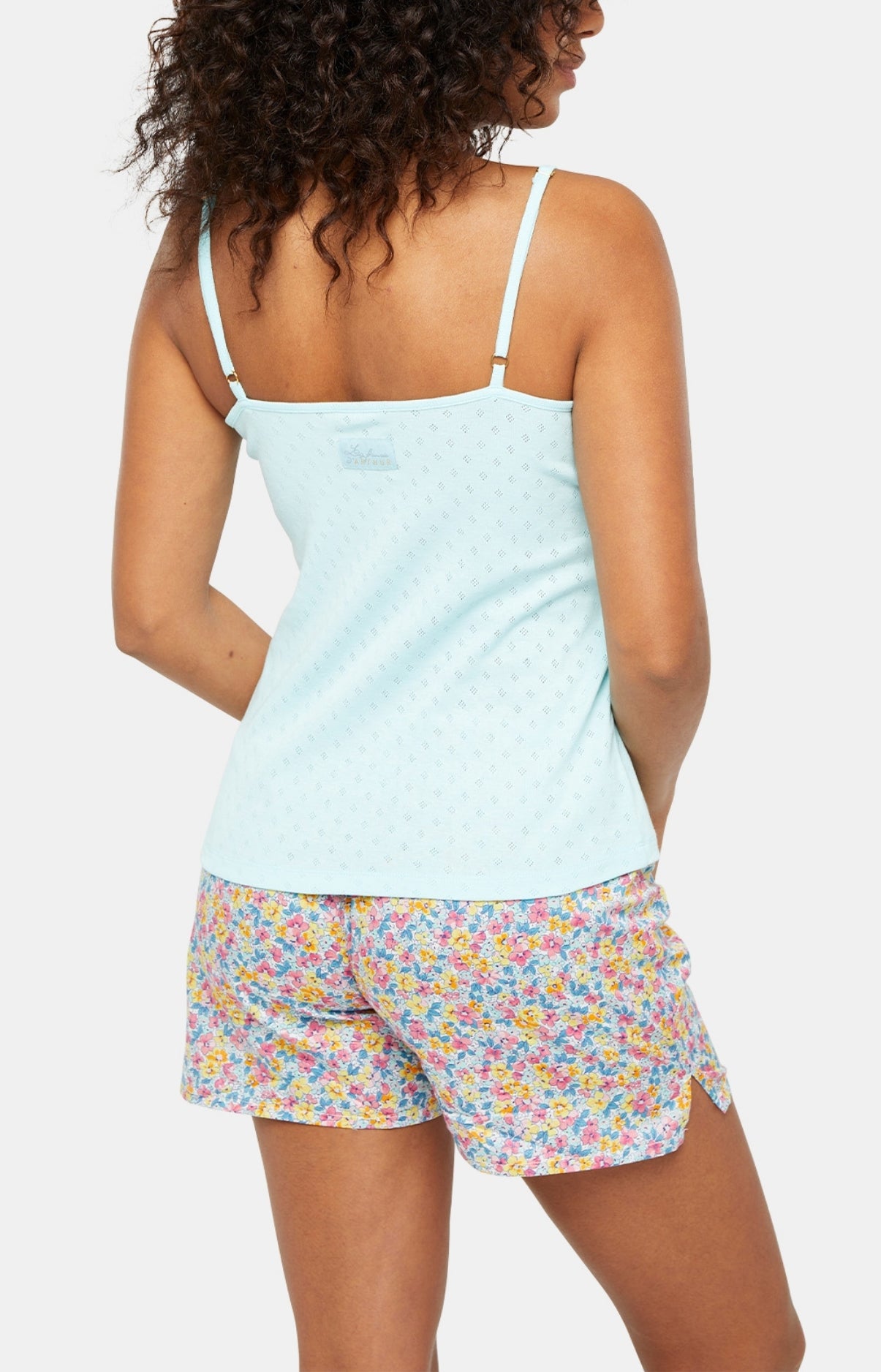 Débardeur Femme Coton en maille ajourée Bleu 5