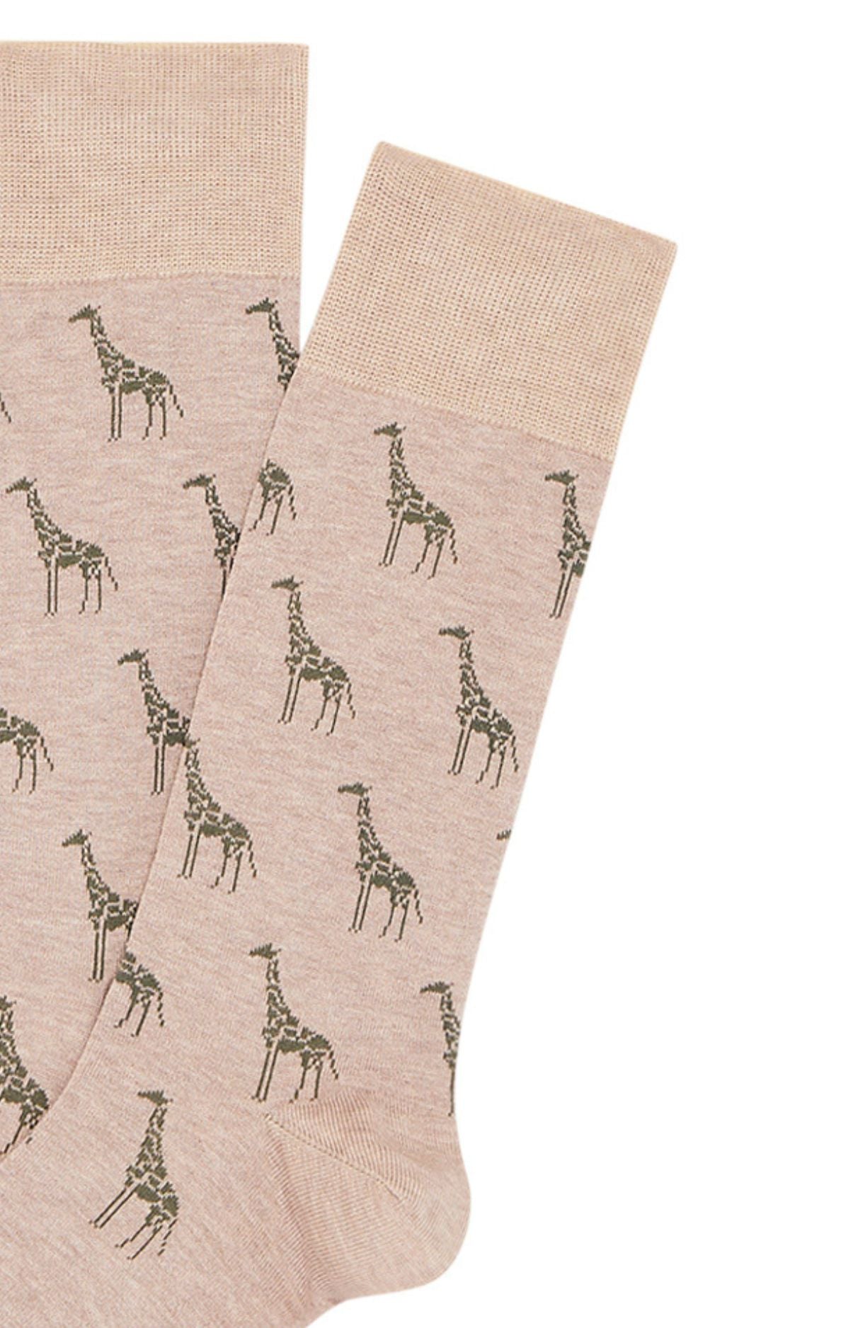 Chaussettes Homme Girafe Beige 3