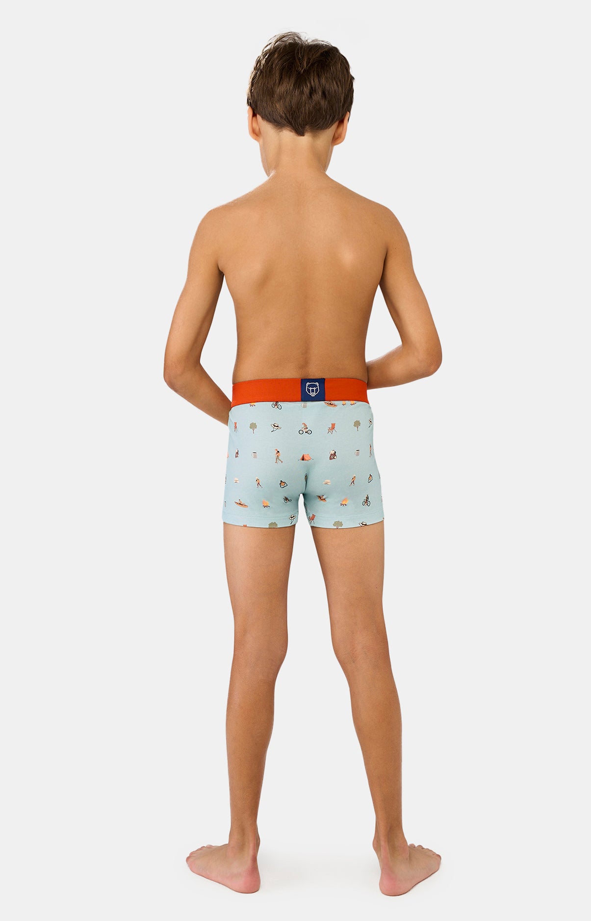 Boxer Enfant Camping Bleu 4