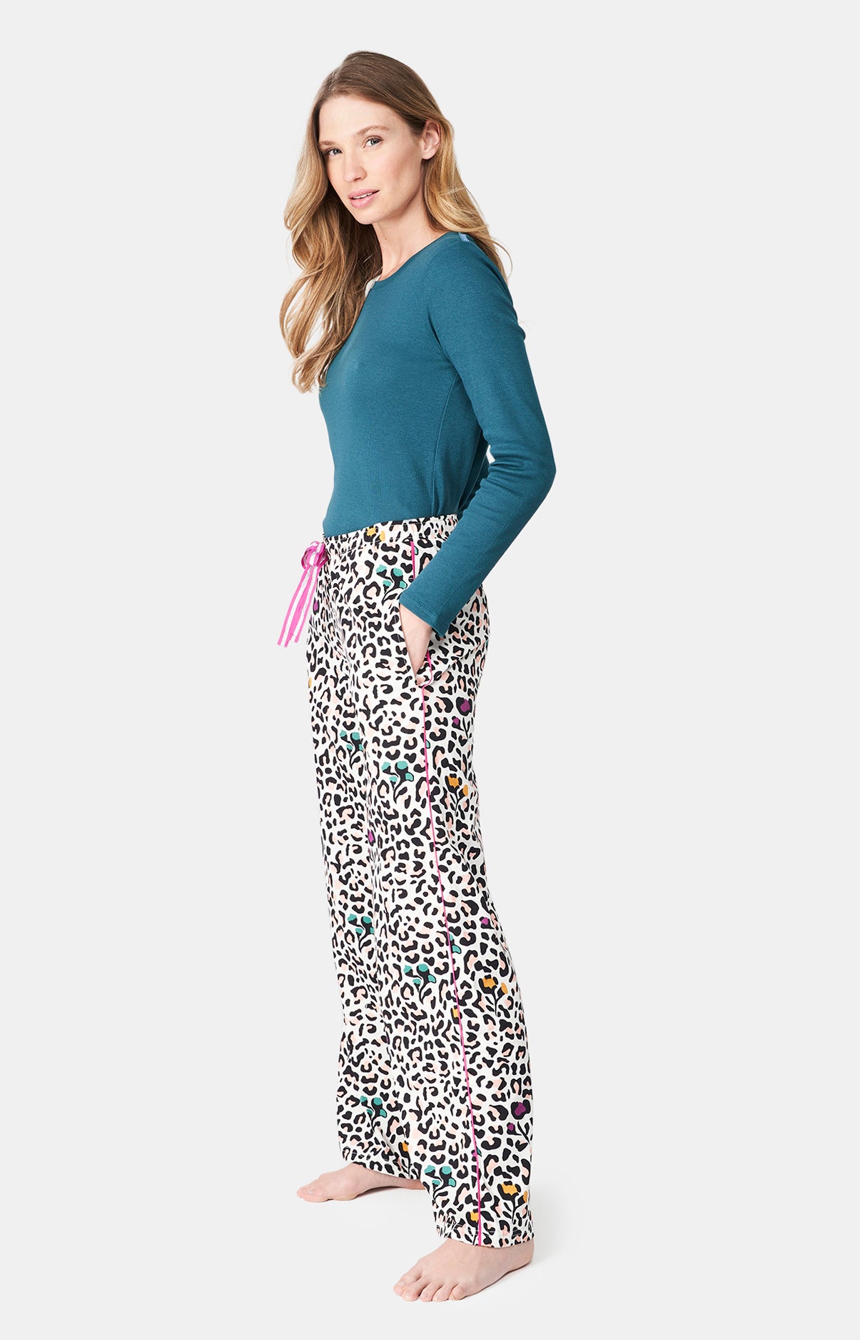 Pantalon Femme Léopard Multicolore 4