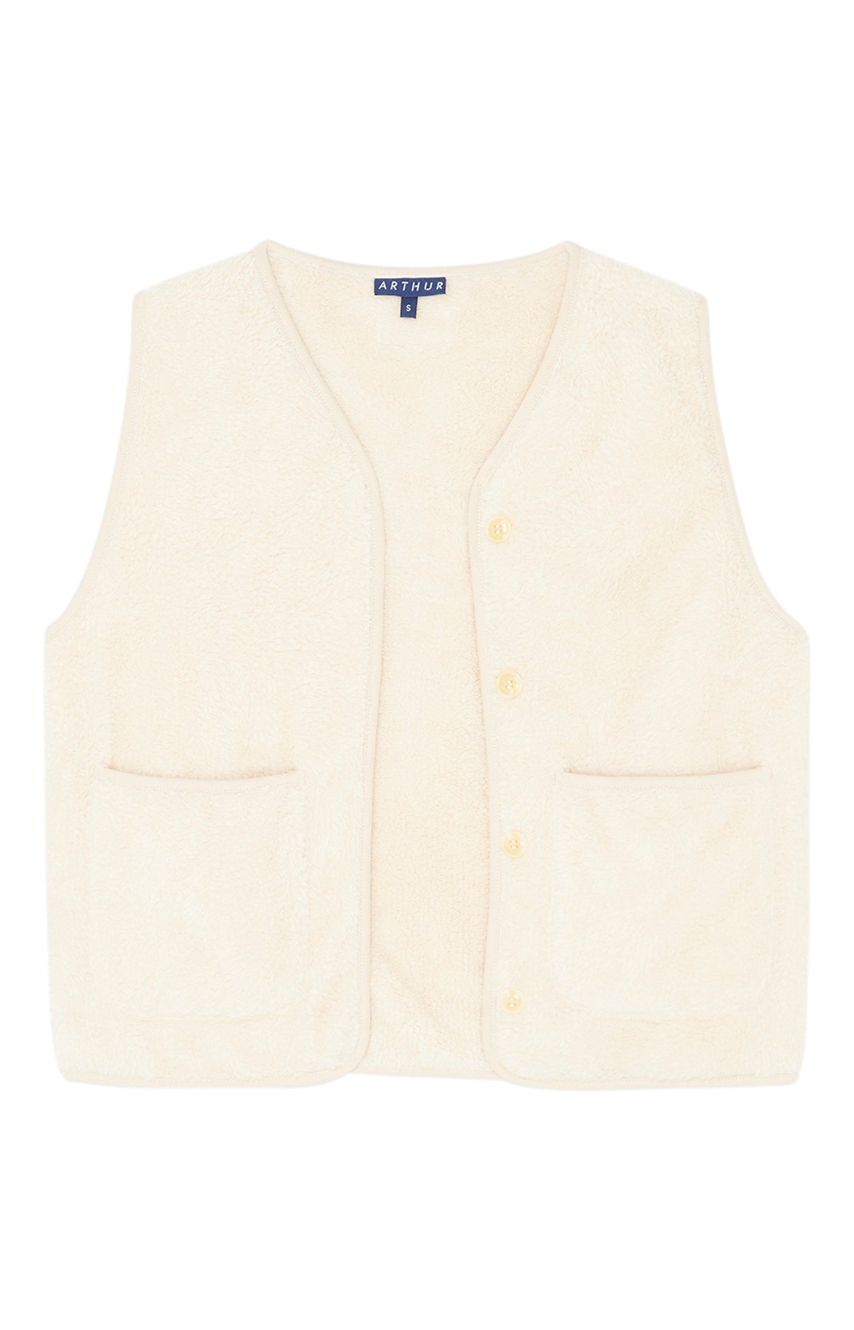 Veste Femme sans manches Polaire Blanc et Ivoire 3