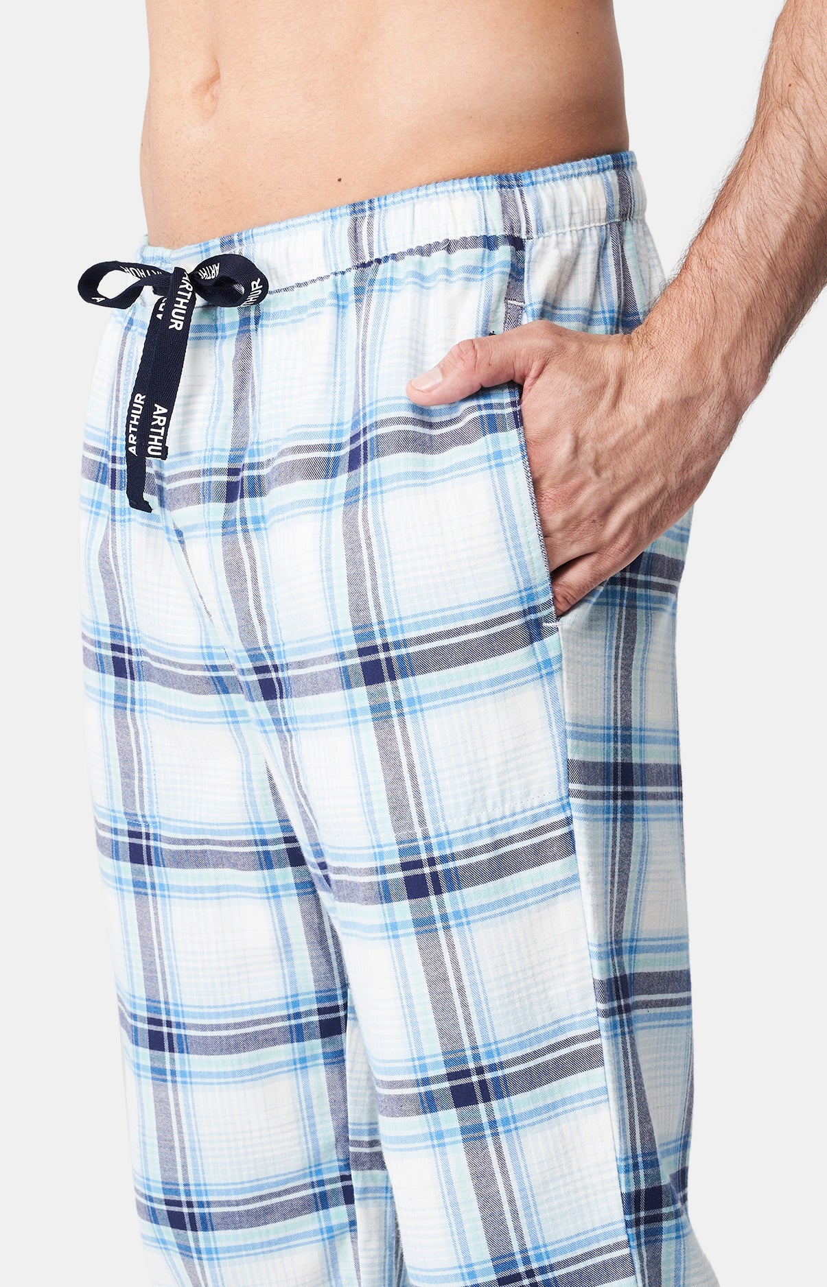 Pantalon Homme Carreaux Yale Blanc et Ivoire 2