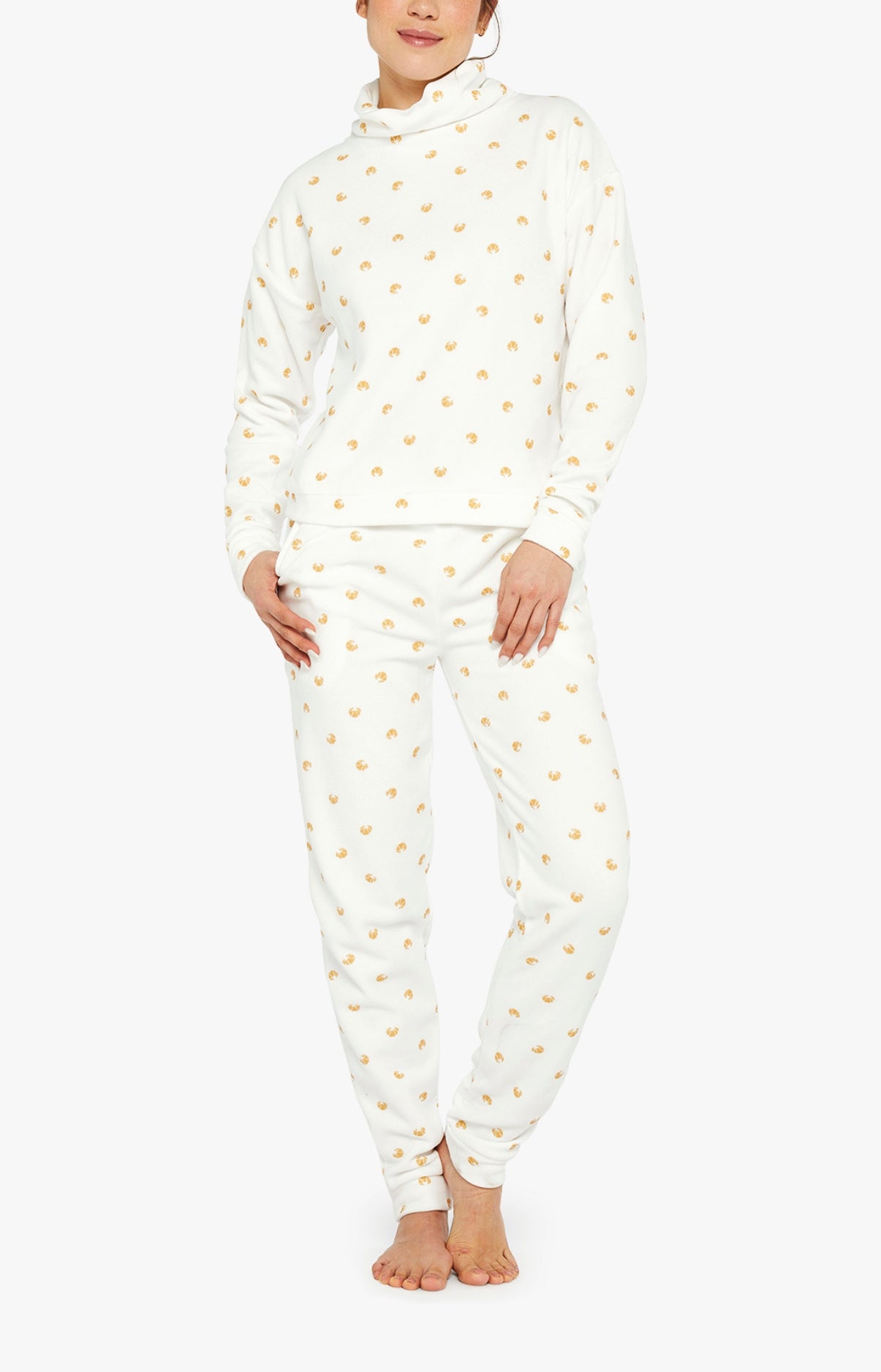 Pyjama long Femme Croissant Blanc et Ivoire 4