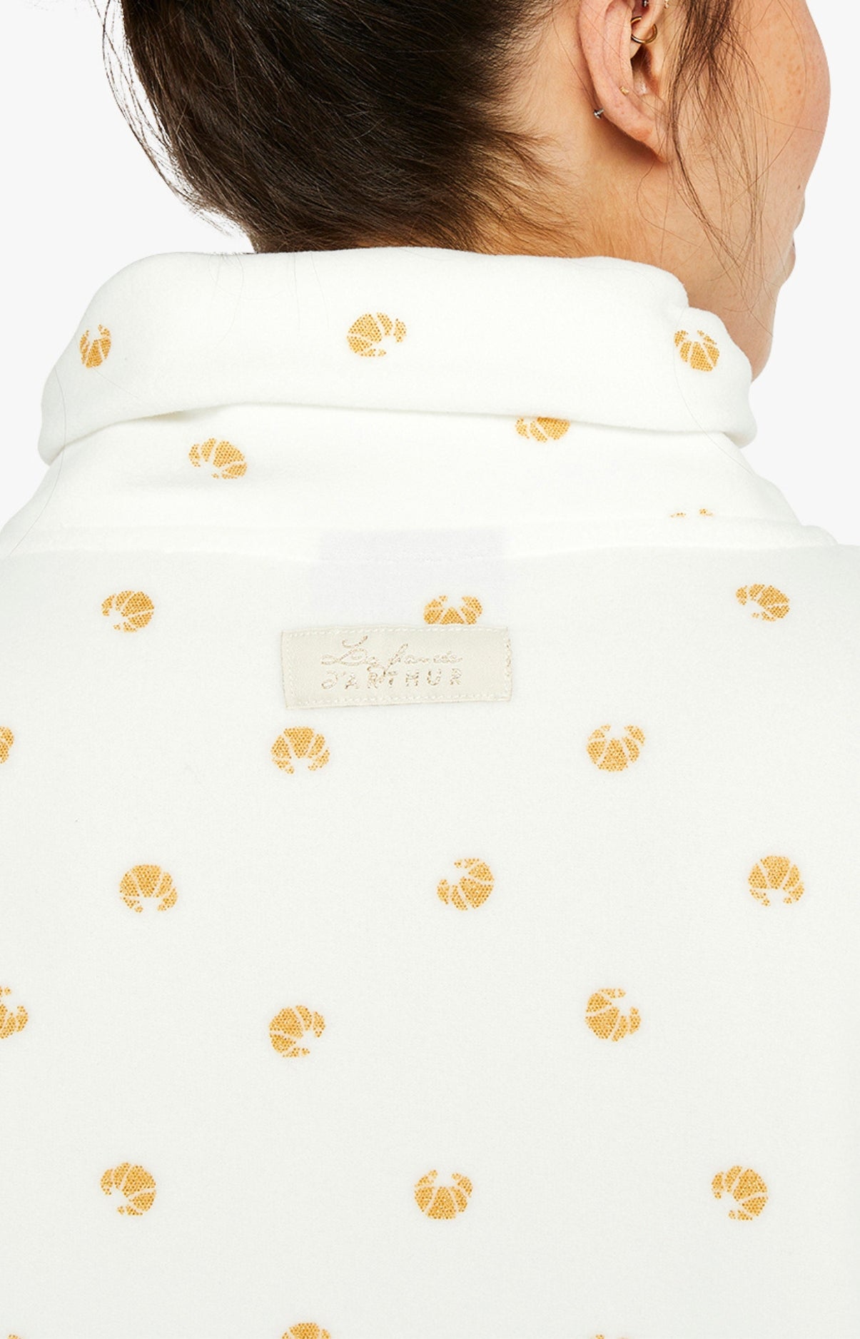 Pyjama long Femme Croissant Blanc et Ivoire 7