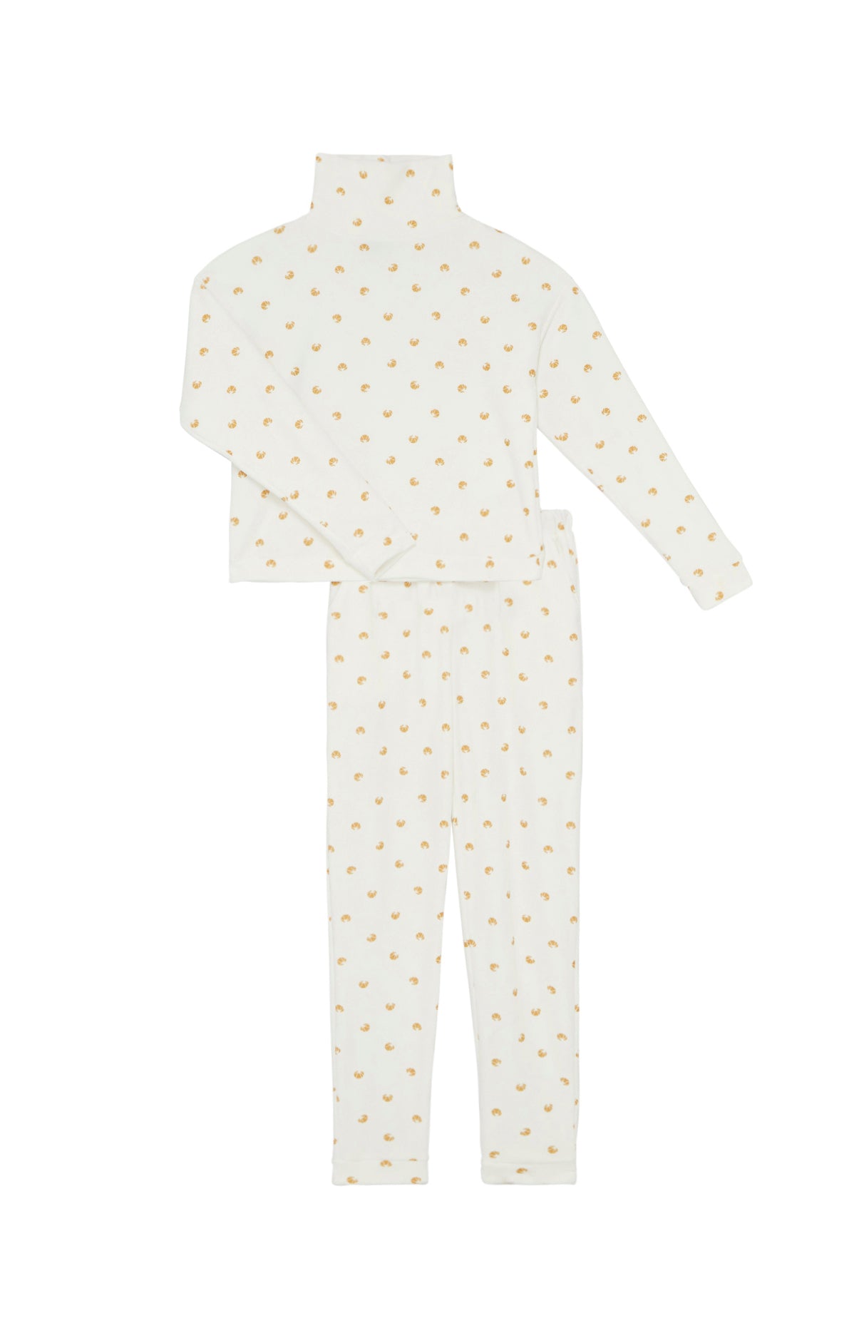 Pyjama long Femme Croissant Blanc et Ivoire 3
